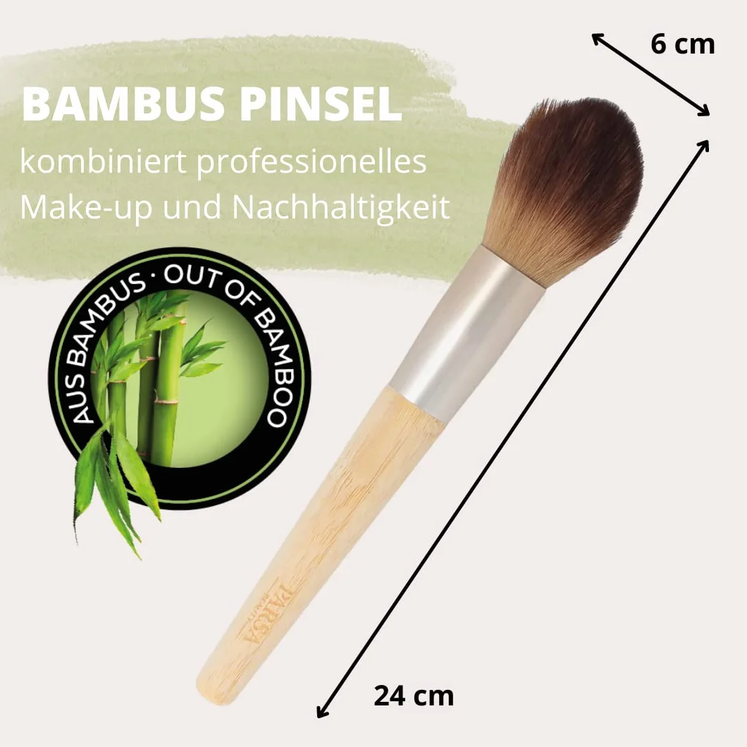PARSA BEAUTY Pędzel do różu z bambusa z certyfikatem FSC® – pędzel do makijażu – pędzel do makijażu – z szybko rosnącego bambusa