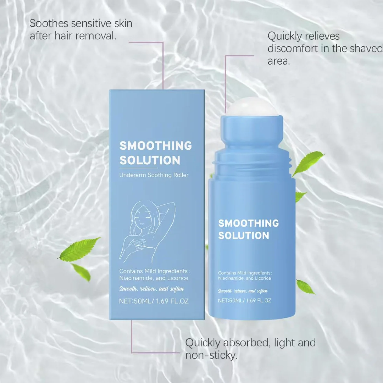 Razor Bumps Treatment for Women, Smoothing Solution Ingrown Hair Treatments, Ingrown Hair Treatments For Bikini Area, Razor Bump Remover, For Legs, Underarms, Line, Bikini Line, Ramiona (1 szt.)