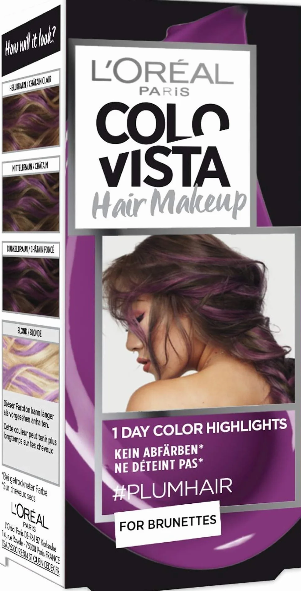 L'OrÃal Paris L'Oréal Paris Colovista Hair Makeup 1-Day-Color-Highlights 18 Plumhair