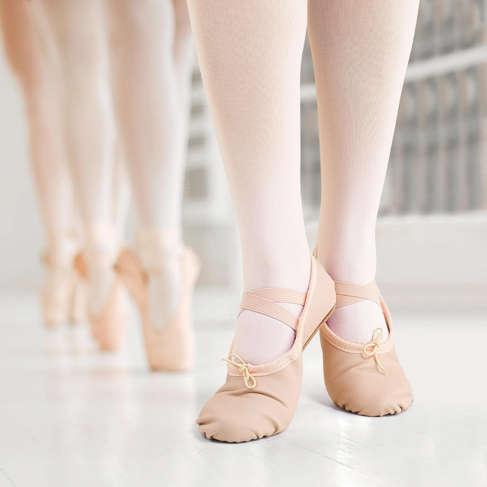 Klasyczne buty do tańca ze skóry PU i bawełny, buty baletowe, dla dziewczynek, kobiet, dla dziewczynek i kobiet