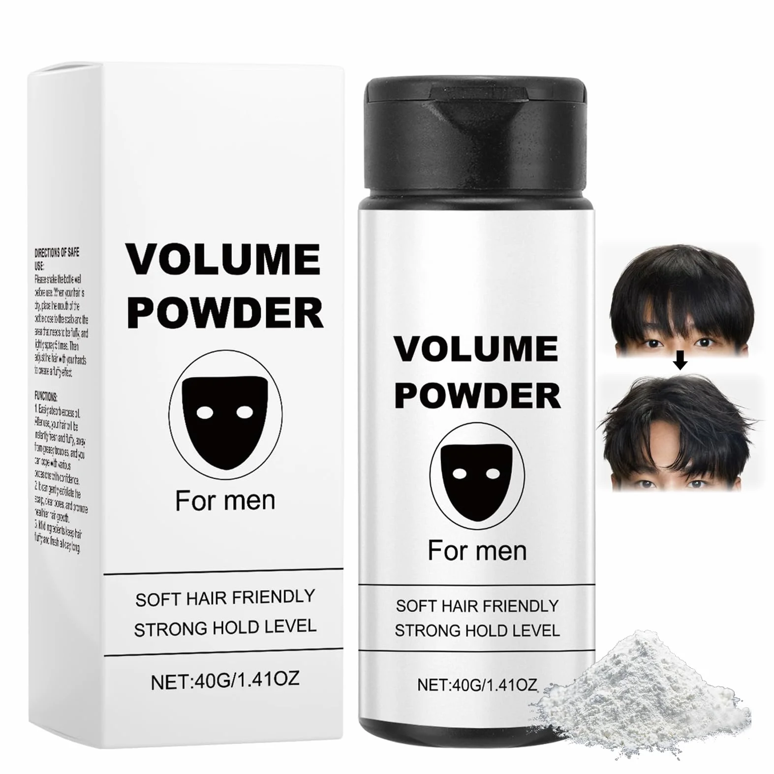 Puder teksturowy dla mężczyzn, puder do włosów z efektem matowym, mocny puder Hal Texture, bezbarwny puder do stylizacji, do natychmiastowej tekstury i objętości, naturalna formuła, do wszystkich