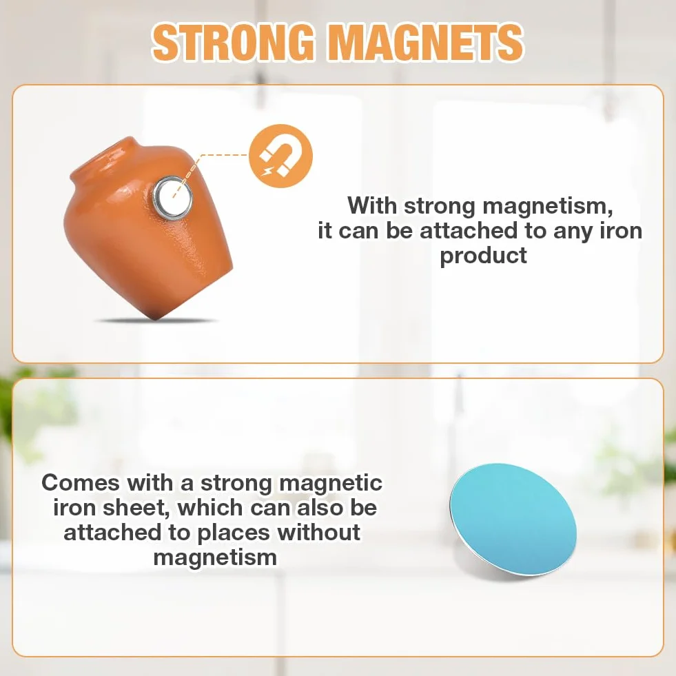 Flintronic Mini wazon z magnesem, 8 sztuk "zrób to sam", ceramiczne wazony 3D, magnesy na lodówkę, magnesy z tworzywa sztucznego, suszone kwiaty, magnetyczne, mini magnesy z żywicy, na akcesoria do