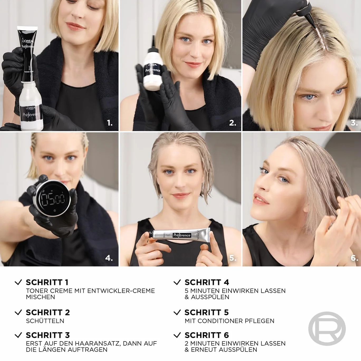 L'Oréal Paris Toner do włosów, przeciw żółknięciu dla chłodnego blondu i intensywnego połysku, Bez amoniaku, Préférence Le Blonding, Platinum Ice