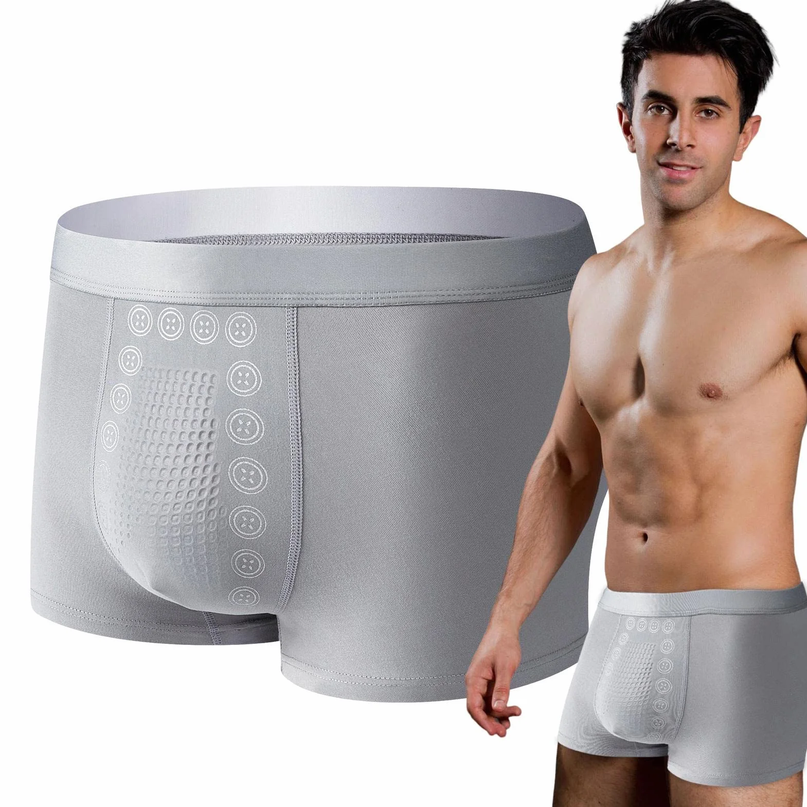Bokserki Dla M? ?czyzn | Magnetyczna bielizna dla m? ?czyzn lato - Ice Silk Bokserki Krótkie Fitness Sport Bokserki Szybkoschn?ce Vesone