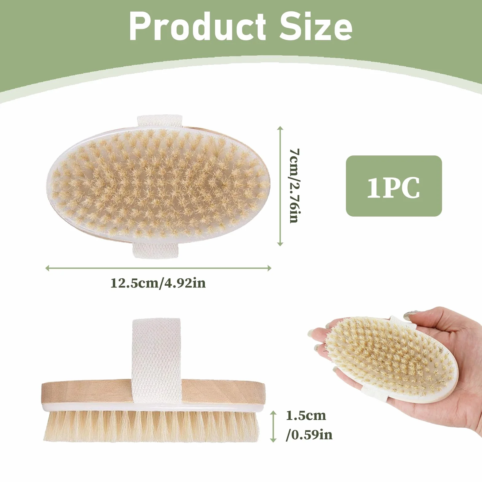 Szczotka złuszczająca z włosia dzika, szczotka do ciała z naturalnego włosia agawy, idealna do szczotkowania na sucho, antycellulitowa, poprawia krążenie i złuszcza skórę, ergonomiczny uchwyt