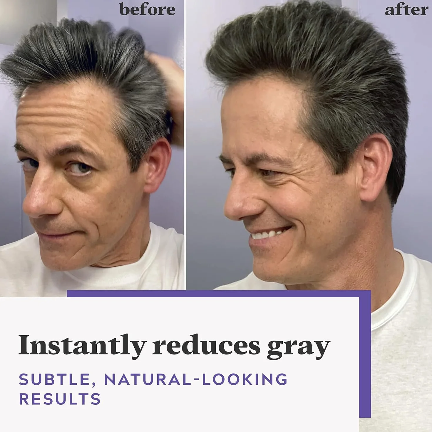 Just For Men Touch of Gray, siwe włosy farbujące dla mężczyzn, naturalny efekt brylantu, delikatna formuła bez amoniaku, kolor brązowy-T45