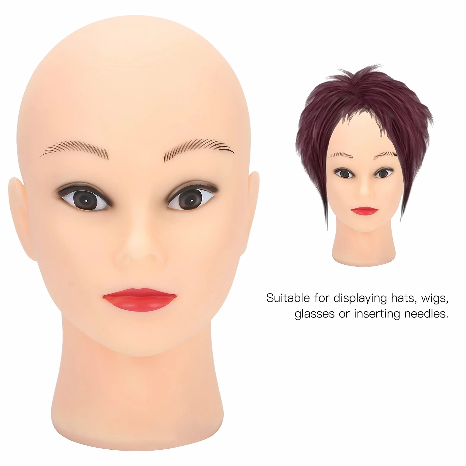 Model z łysą głową Manekina, Miękki PVC, Regulowana wysokość, Eksponowane Peruki, Kapelusze, Okulary, do ćwiczeń w Tworzeniu Peruk, Odpowiednie do Użytku Osobistego lub Zawodowego
