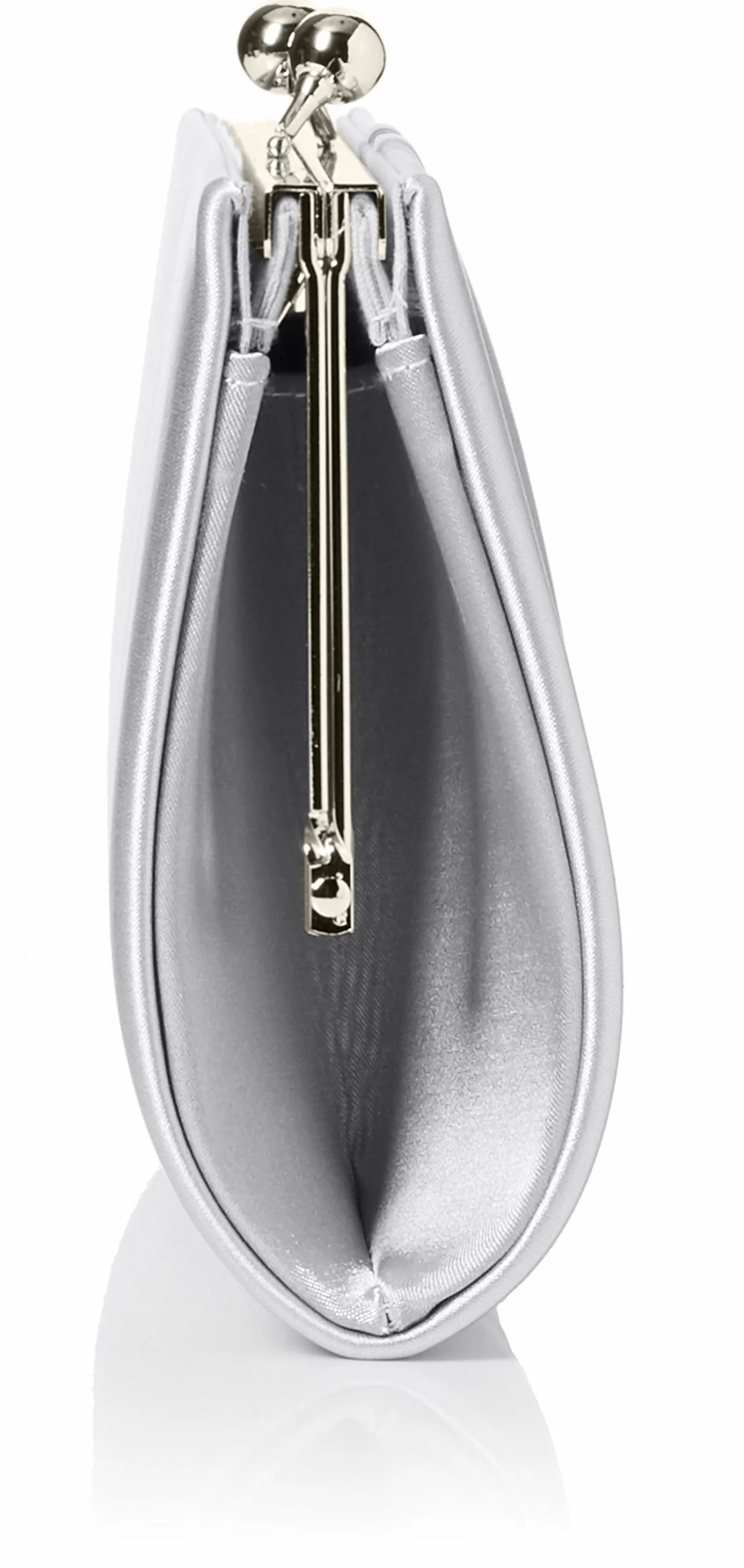 Swanky Swans Mira Satin Classic Frame Bag Clutch, srebrny - srebrny (Silver) - 5.1x12x20.8 cm (W x H x L)