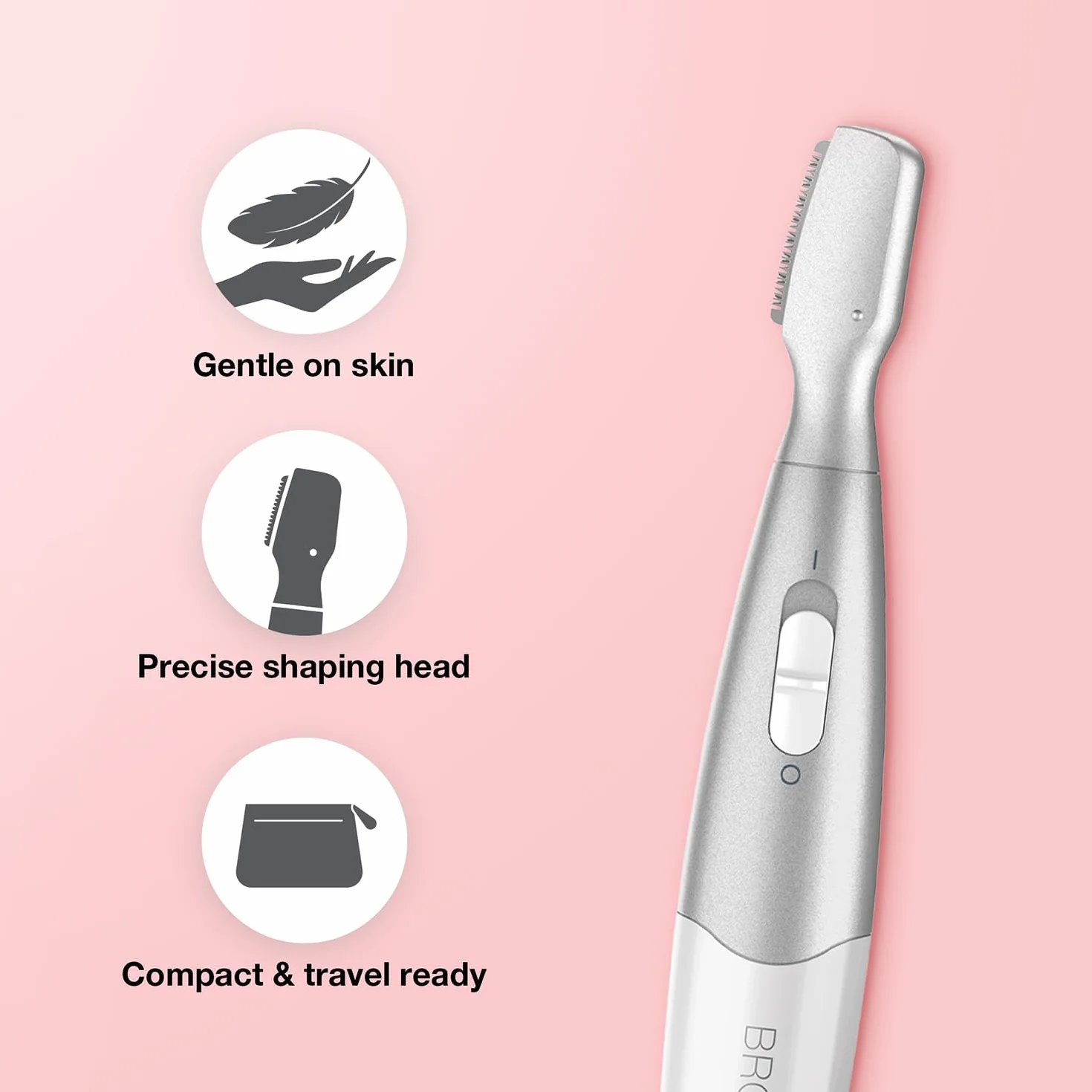 Braun Hello Brows 81768920 Trymer do Brwi, Biały/Srebrny