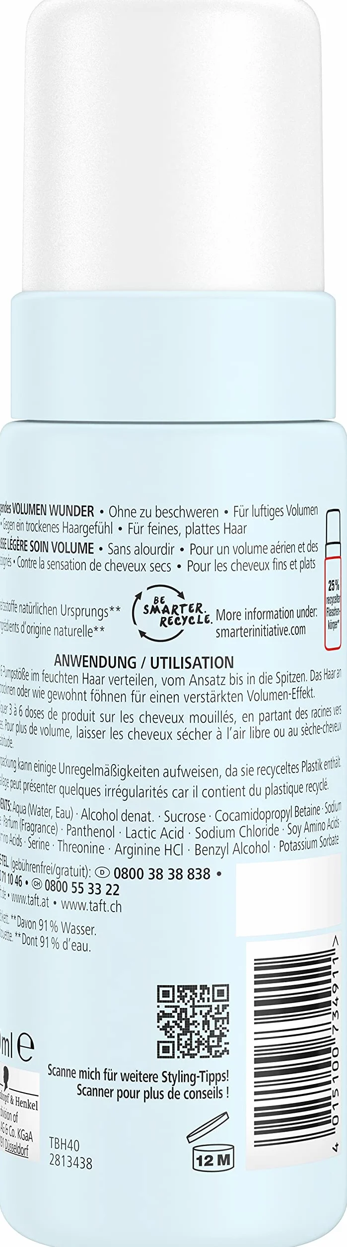 Schwarzkopf Taft Pianka do Włosów, 150 ml