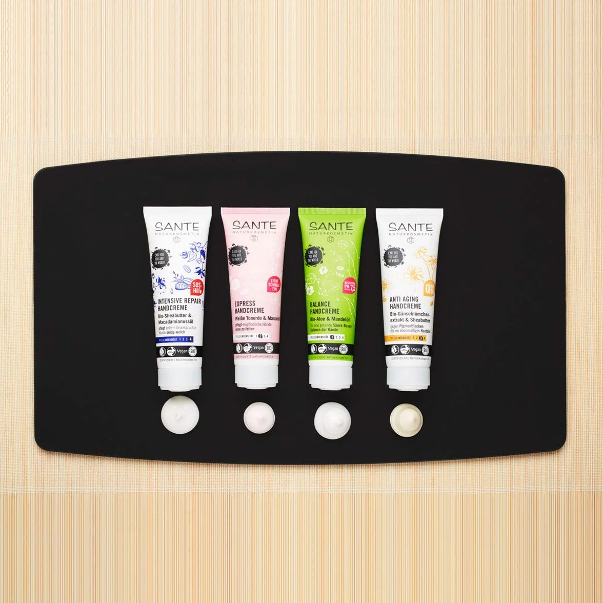 SANTE Naturkosmetik Intensywny regenerujący krem do rąk, bardzo zestresowany pielęgnacja dłoni, naturalna pielęgnacja dłoni, wegański, 75 ml