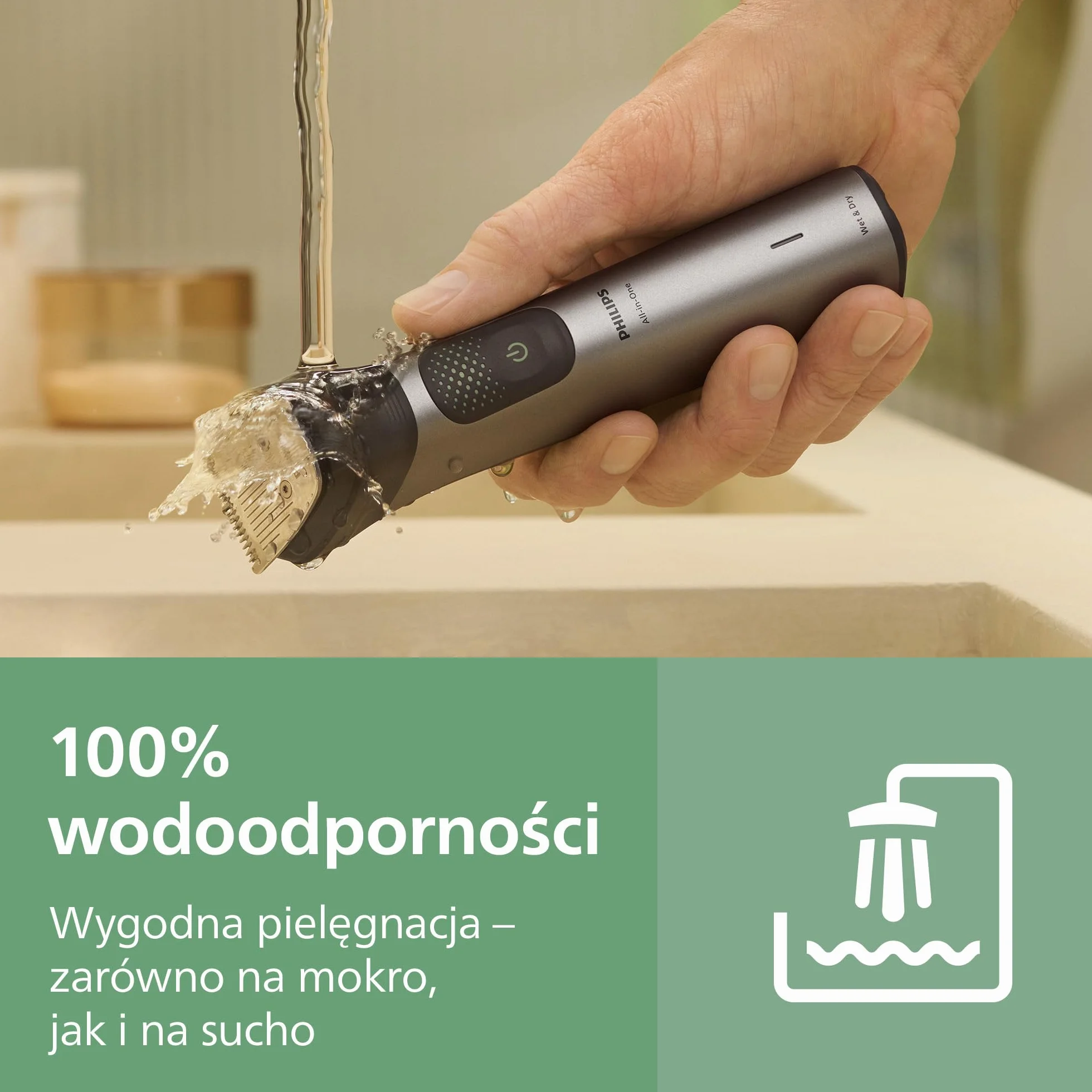19-elementowy Philips Multigroom All-in-One z serii 9000: kompleksowy zestaw do pielęgnacji twarzy, głowy i ciała, dodatkowy trymer OneBlade, 27 ustawień długości (0,2-20 mm), model MG9556/15