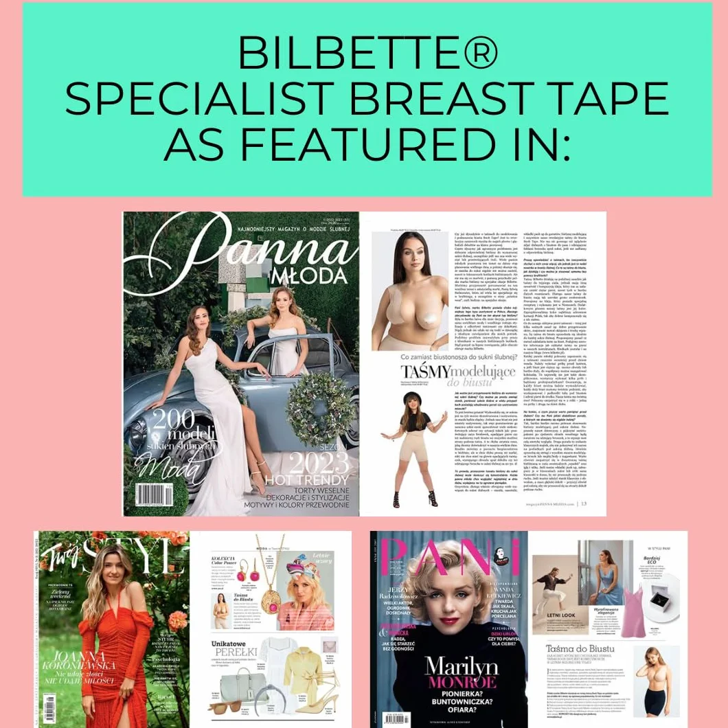 Taśma do biustu Boob Tape Unosząca Biust Taśma Push Up do Podnoszenia Piersi, Nasutniki x6, Taśma Modelująca Biust Dekolt Cielista 5m