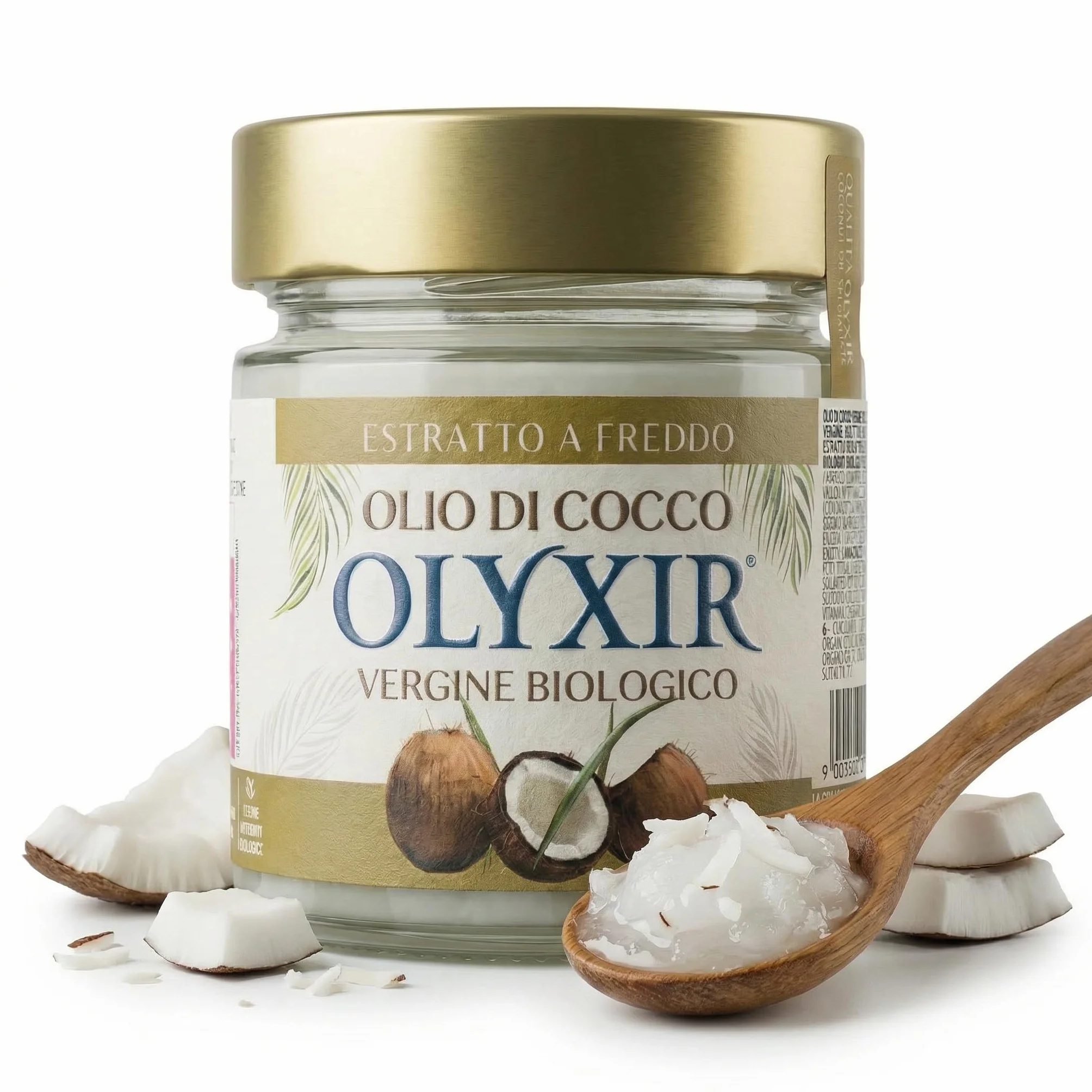 OLYXIR - Ekologiczny olej kokosowy do kosmetyków, tłoczony na zimno, 200 ml, naturalny środek do usuwania makijażu, nawilżający naturalny kosmetyk, olej kokosowy, do skóry, ciała i włosów, organiczny