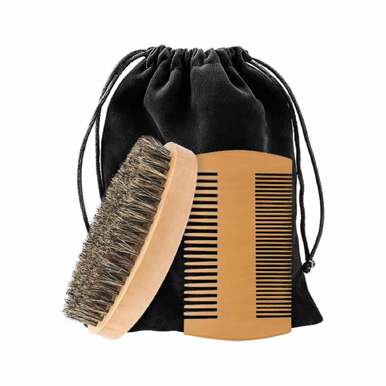 Zestaw grzebienia i szczotki do brody, szczotka do brody z włosiem z dzika, grzebień do brody dla mężczyzn, szczotka do brody z drewna i grzebień do brody, Beard Comb, szczotka do brody dla mężczyzn