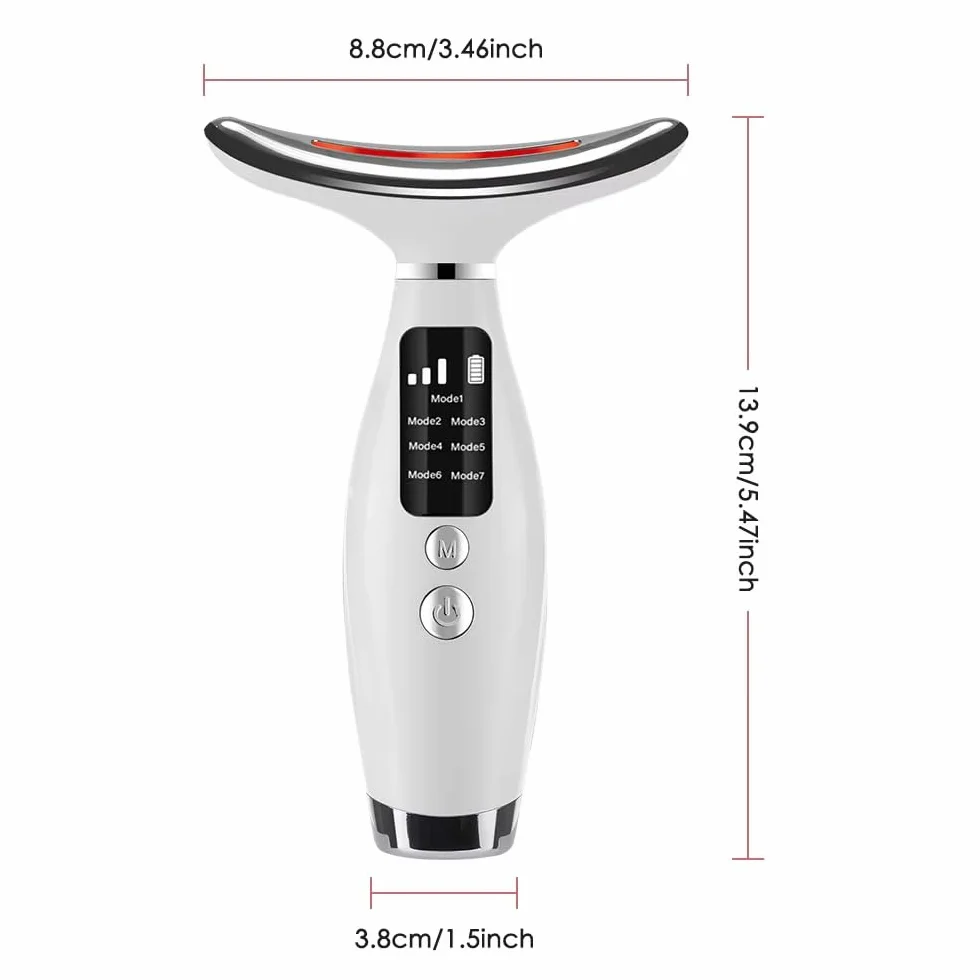 Elektryczny masażer do twarzy Lifting przeciwzmarszczkowy 5℃ Zimna i 45℃ Terapia ciepłem 6 trybów 4 diody LED EMS Gua Sha