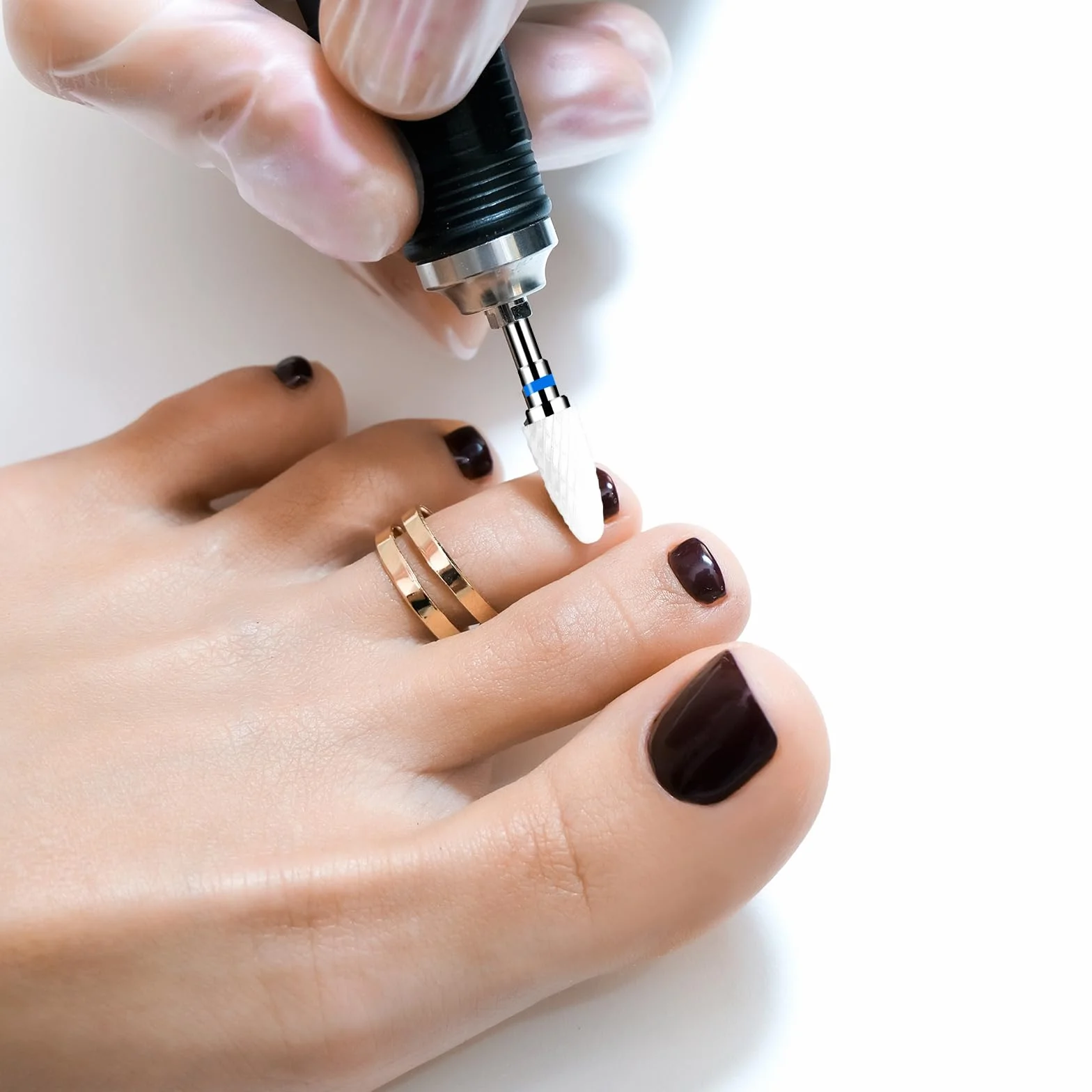 Sibba Zestaw 5 ceramicznych wierteł do paznokci, profesjonalne wiertła z węglika w kształcie kukurydzy, twardy żel, akryl, narzędzie obrotowe, do manicure, pedicure, żel do skórek, polerowanie