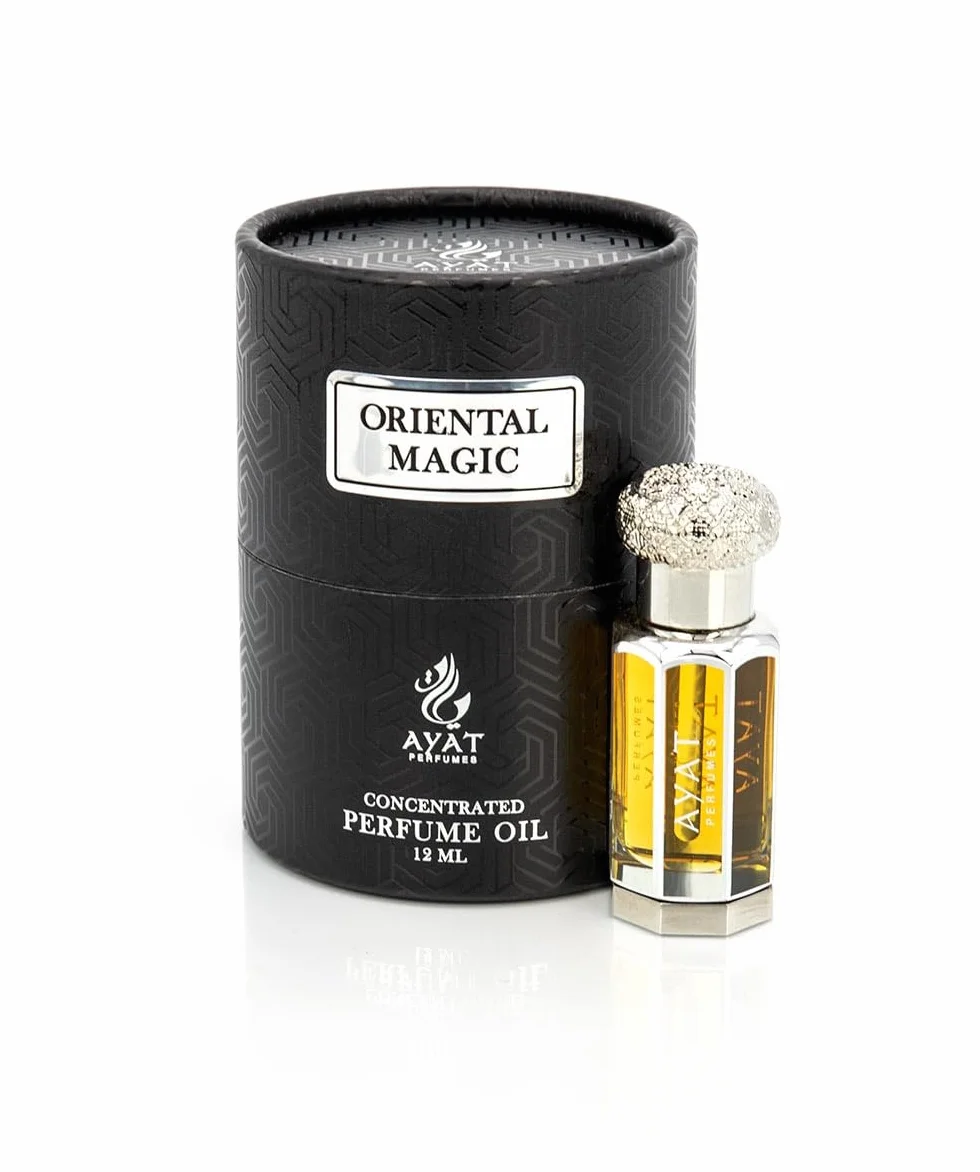 AYAT PERFUMES – Ekstrakt do perfum 12 ml | piękna butelka w eleganckiej pudełku | Attar unisex bez alkoholu | długotrwały olejek zapachowy | arabski zapach produkowany w Dubaju (Oriental Magic)