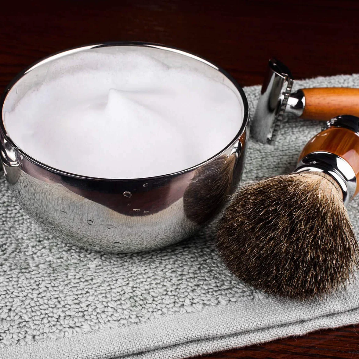 QShave Miska do golenia ze stali nierdzewnej 10 cm chromowana
