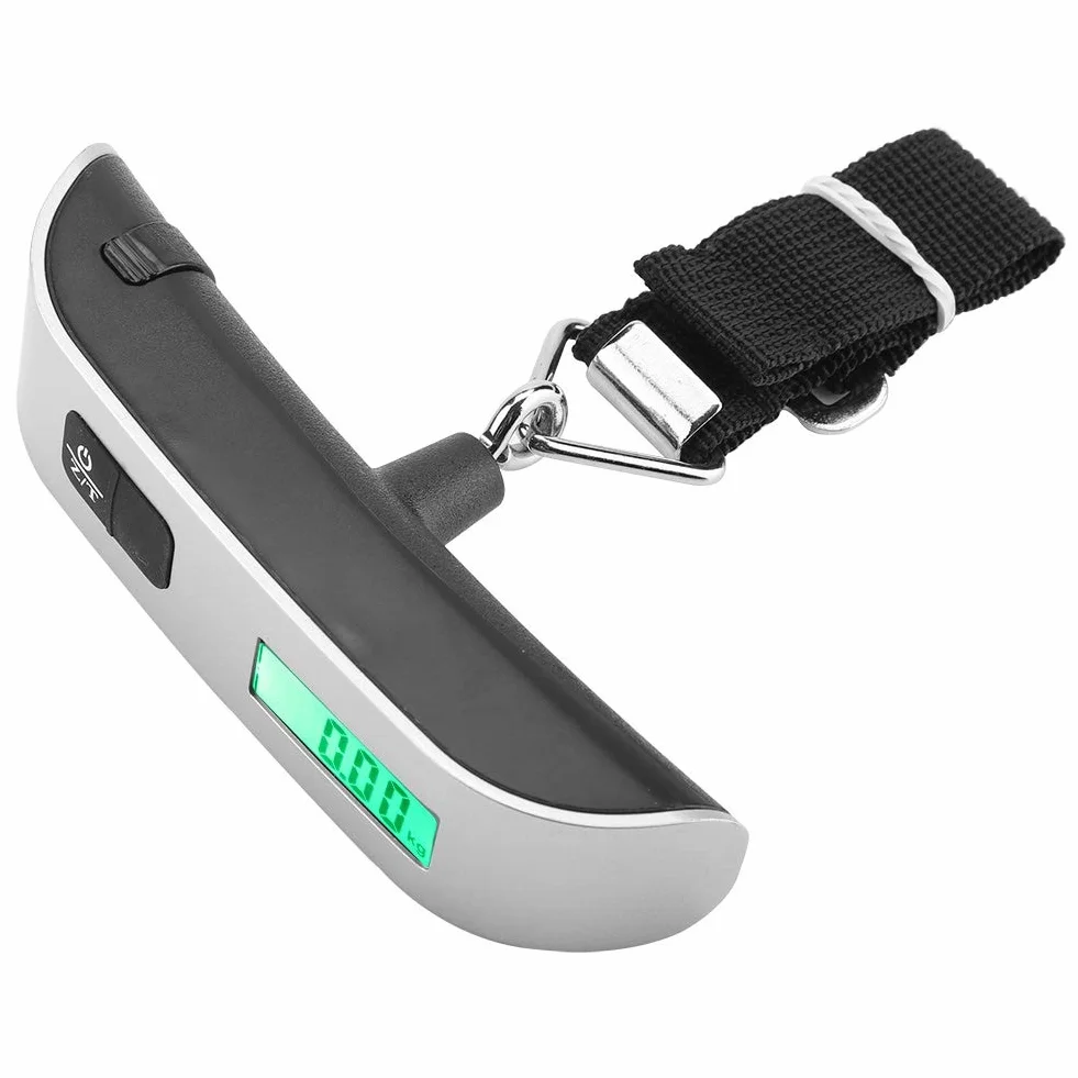 Waga bagażowa cyfrowa, przenośna waga do podróży 50 kg z ekranem LCD i podświetleniem dla kontroli wagi przed wyjazdem