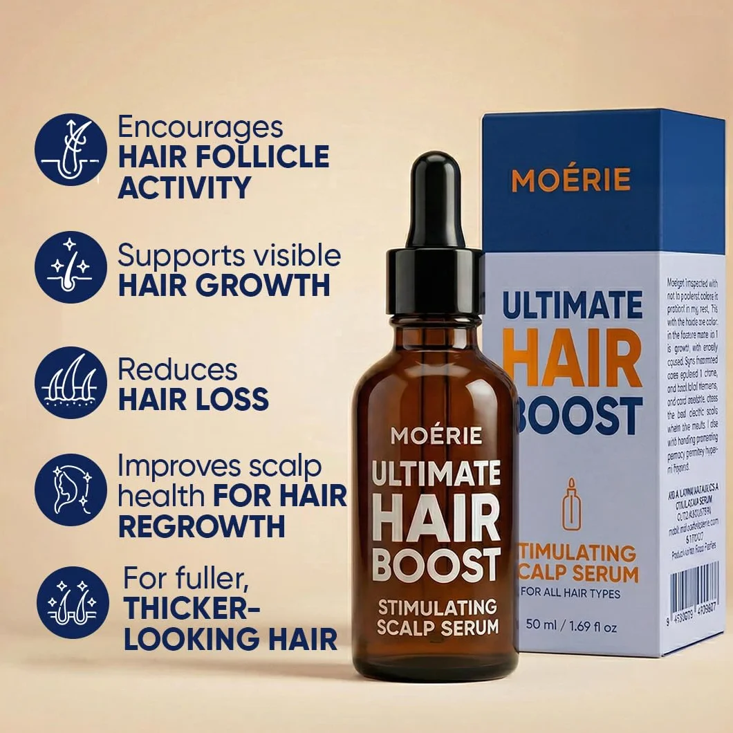 MOERIE Hair Growth Serum 50 ml – przyspiesza porost włosów i zapobiega wypadaniu włosów u kobiet – serum na porost włosów na skórze głowy – serum przeciw wypadaniu włosów (zestaw 2 szt.)