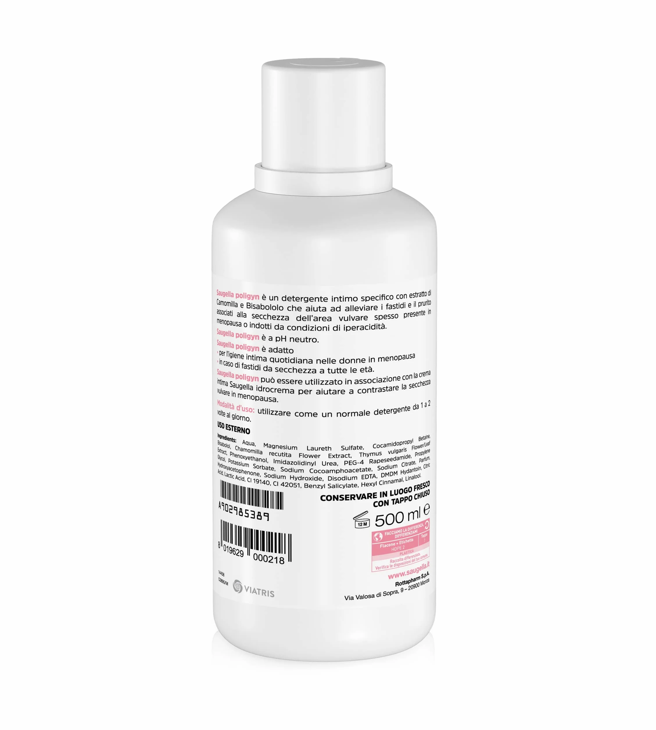 Saugella Poligyn zmiękczający i łagodzący środek do mycia bielizny, przeciw zaburzeniom i swędzeniom intymnym - 500 ml
