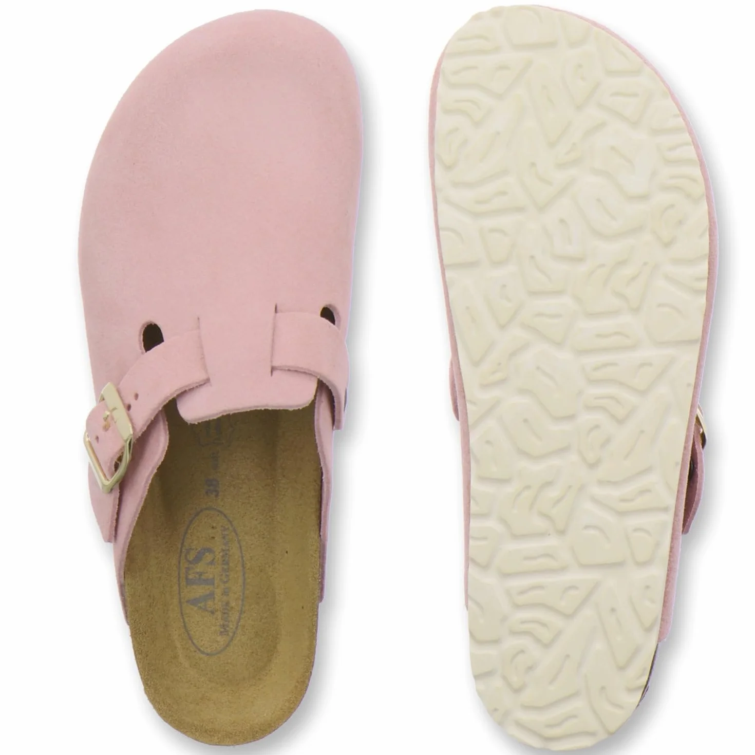 AFS-Schuhe 2900, wygodne damskie kapcie zamknięte, chodaki dla kobiet ze skóry, Made in Germany