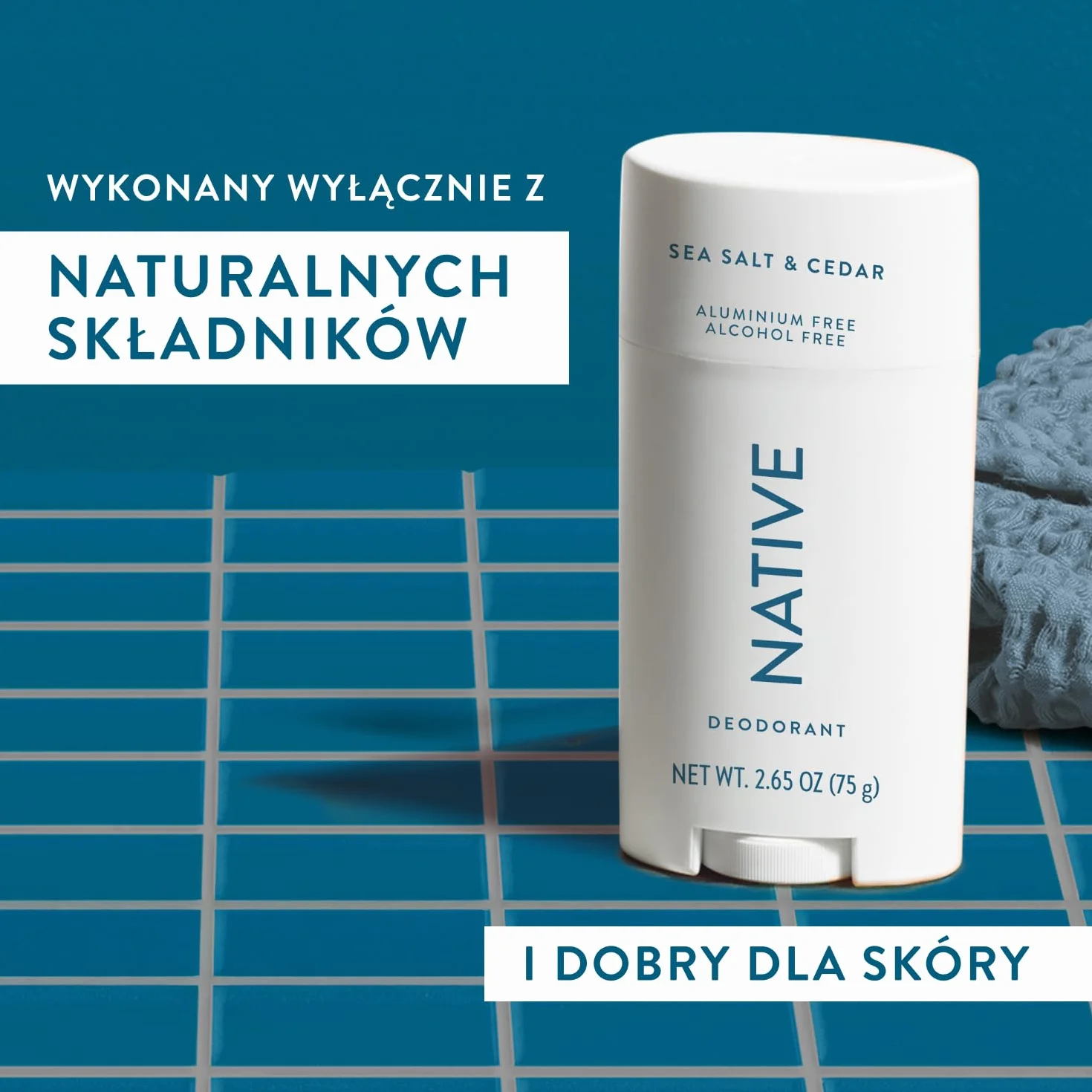Natural Native Sea Dezodorant z soli i cedru, 2,65 uncji