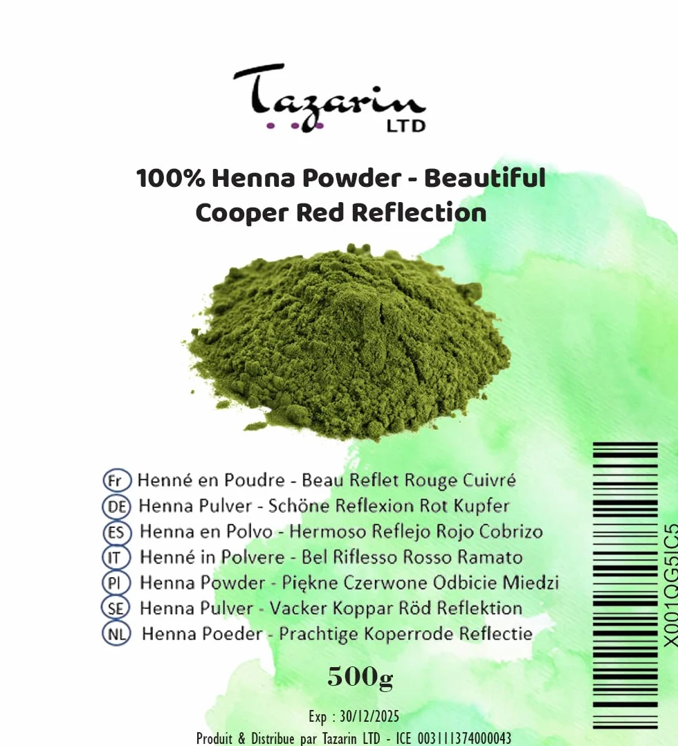 500 g henny w proszku – włosy z ładnym miedzianym czerwonym odbiciem – farbowanie włosów – 100% naturalne, czyste i bez dodatków | drobny proszek