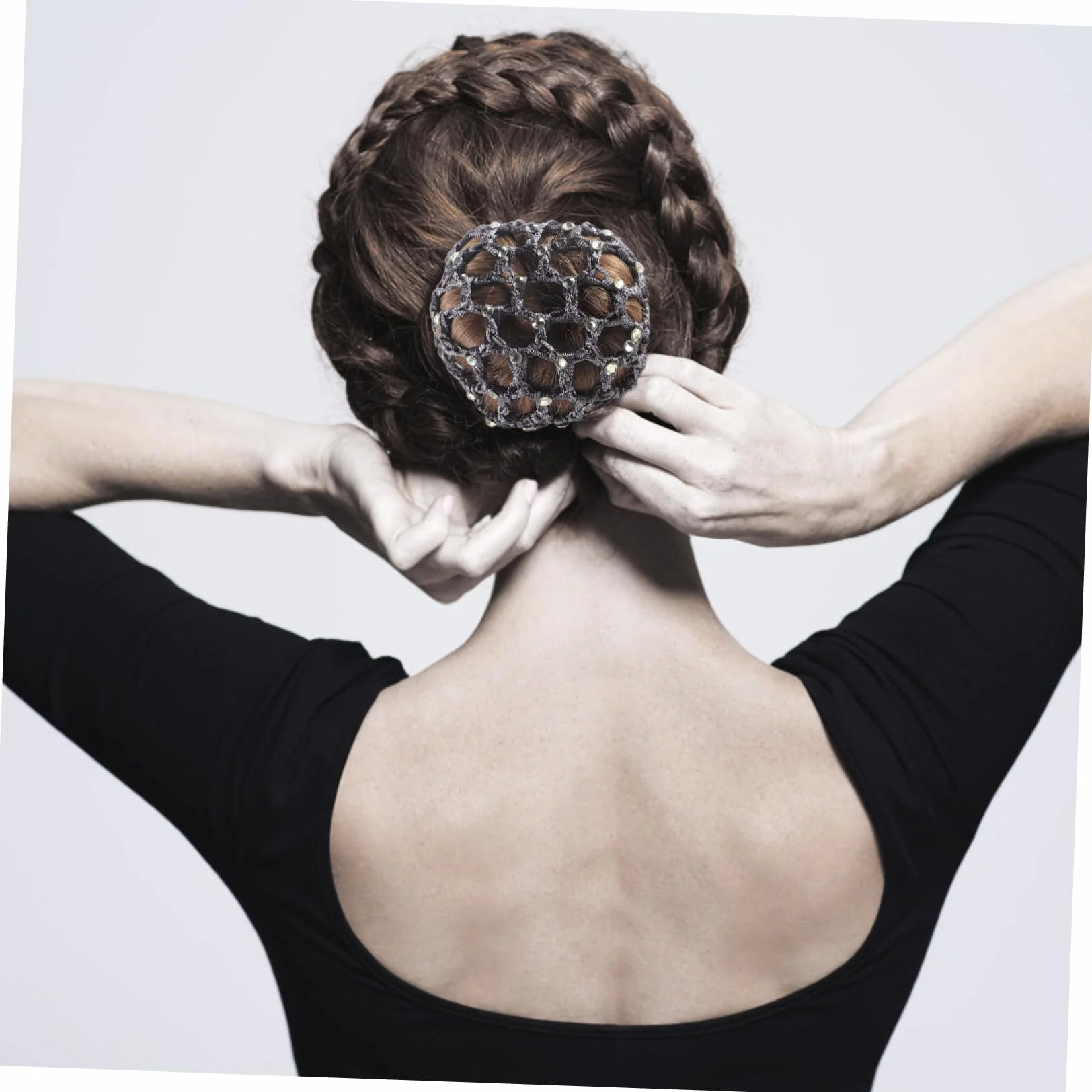 6Szt nakładki na koki do włosów baletowe dodatki do włosów wstążki do włosów dekoracje zaopatrzenie w włosy profesjonalna nakładka na kok dla kobiet Siatka akcesoria do włosów