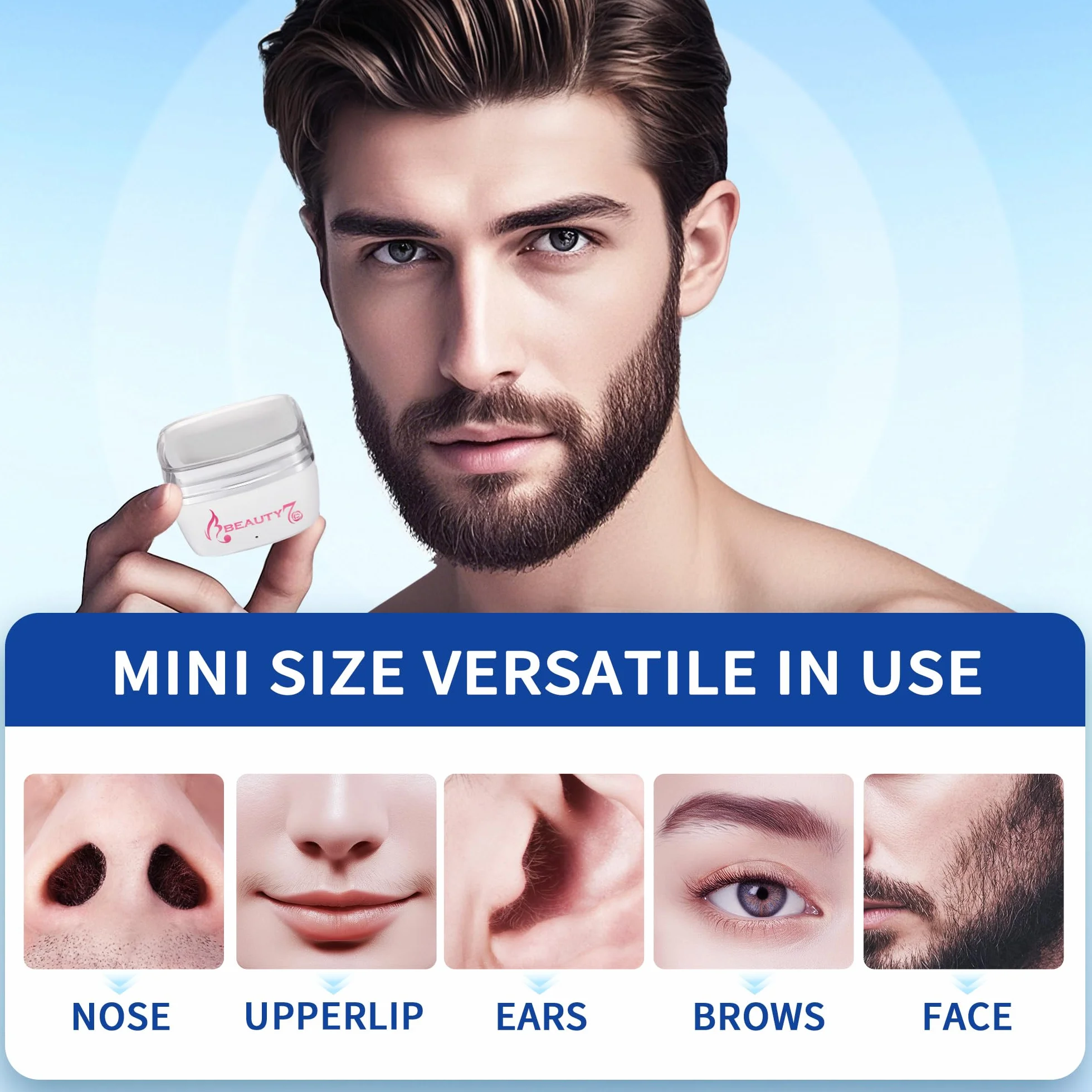 Beauty7 zestaw do woskowania nosa, mini podgrzewacz wosku USB, przenośny