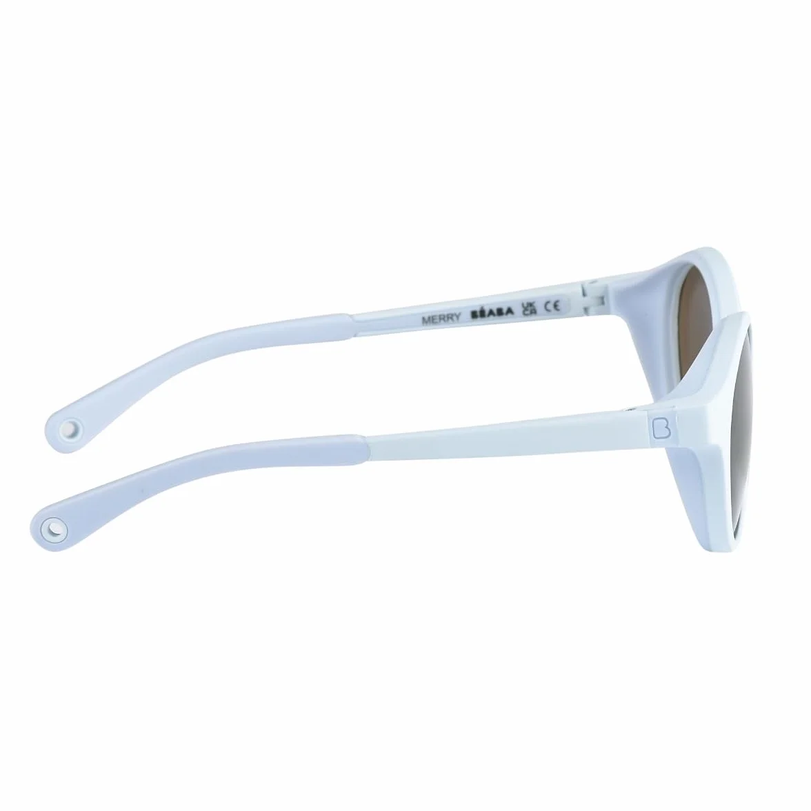 BÉABA, Dziecięce okulary przeciwsłoneczne w wieku 2-4 lata, 100% ochrona przed promieniowaniem UV - CAT 3, ochrona boku, optymalny komfort, regulowane pręty 360°, Merry, perłowy niebieski