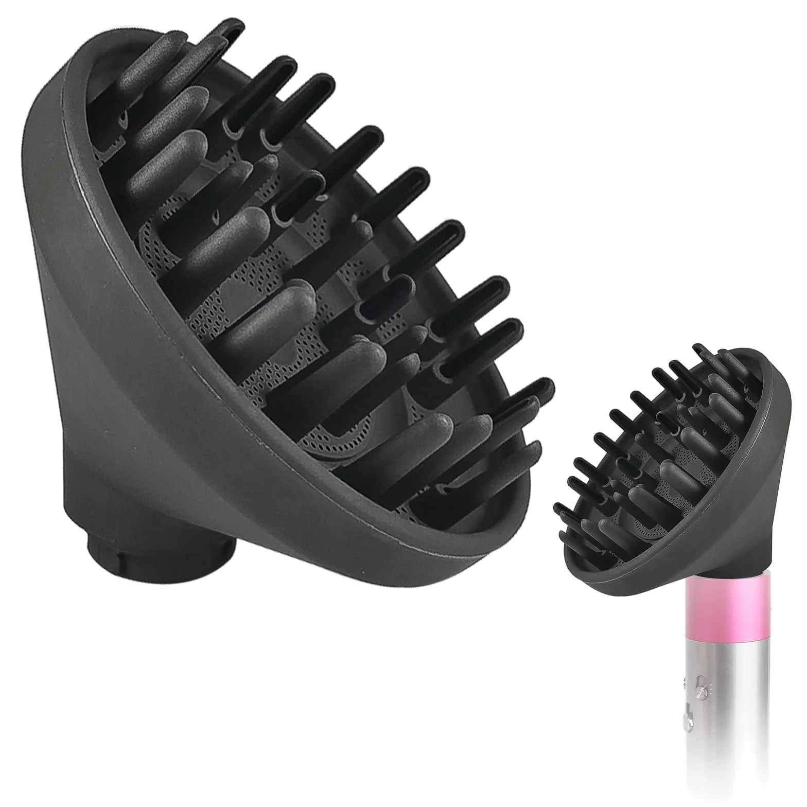 Dyfuzor do włosów kręconych do Dyson Airwrap HS01 HS05, średnica 13,5 cm uniwersalny dyfuzor do włosów, 12 x 11 cm akcesoria do Dyson Airwrap, modelowanie loków (czarny)