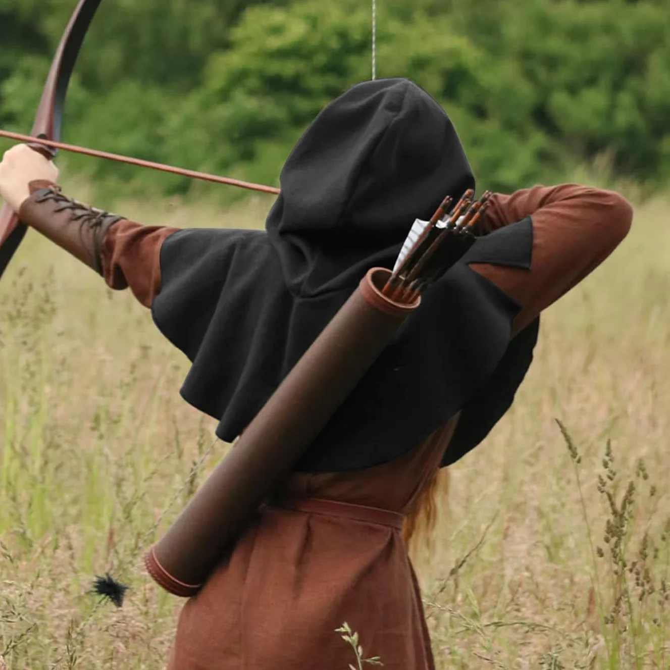 keland Halloween średniowieczny kaptur z kapturem Cowl Hood peleryna z kapturem dla kobiet i mężczyzn