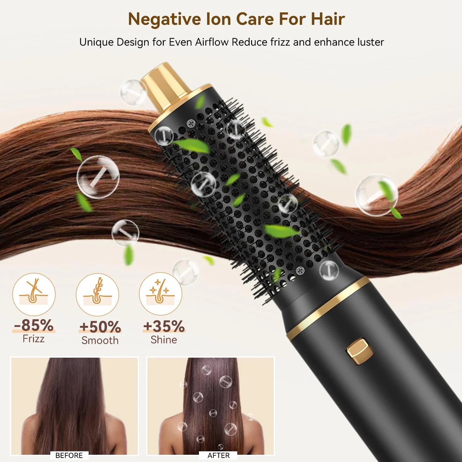 JINYAWA 5 w 1 suszarko-lokówka, Multi Stylizator, Automatyczna Lokówka, Wolumizer, Zdejmowane Air Styler, Szczotka Na Gorące Powietrze Do Zwiększan, Koncentrator, Obrotowy Przewód, moc 800W