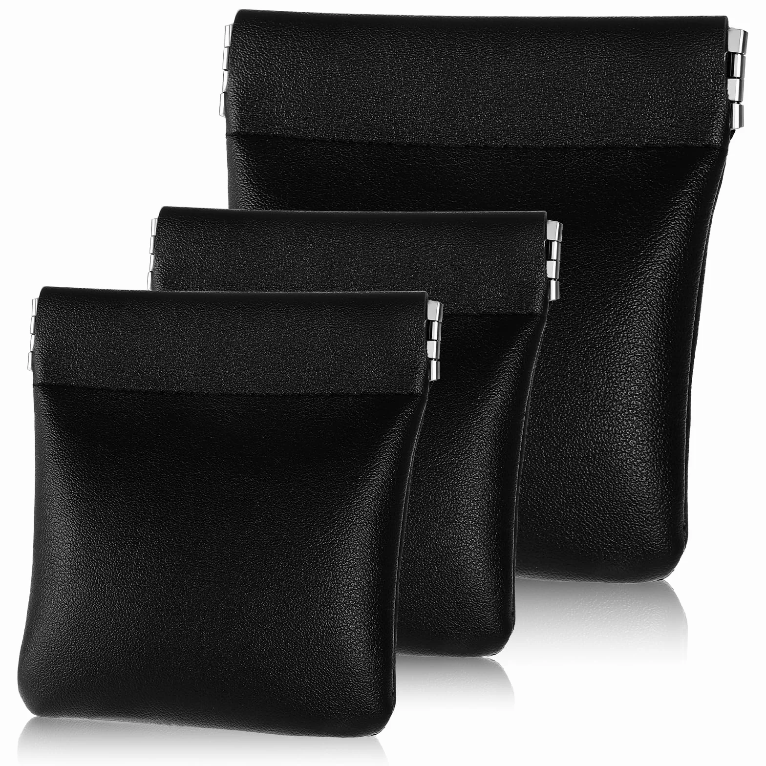 3 x mini skórzany mały portfel skórzany, mały portfel na monety dla kobiet i mężczyzn, etui na karty kredytowe, portmonetka, portmonetka na monety, na monety, klips do przechowywania kosmetyków