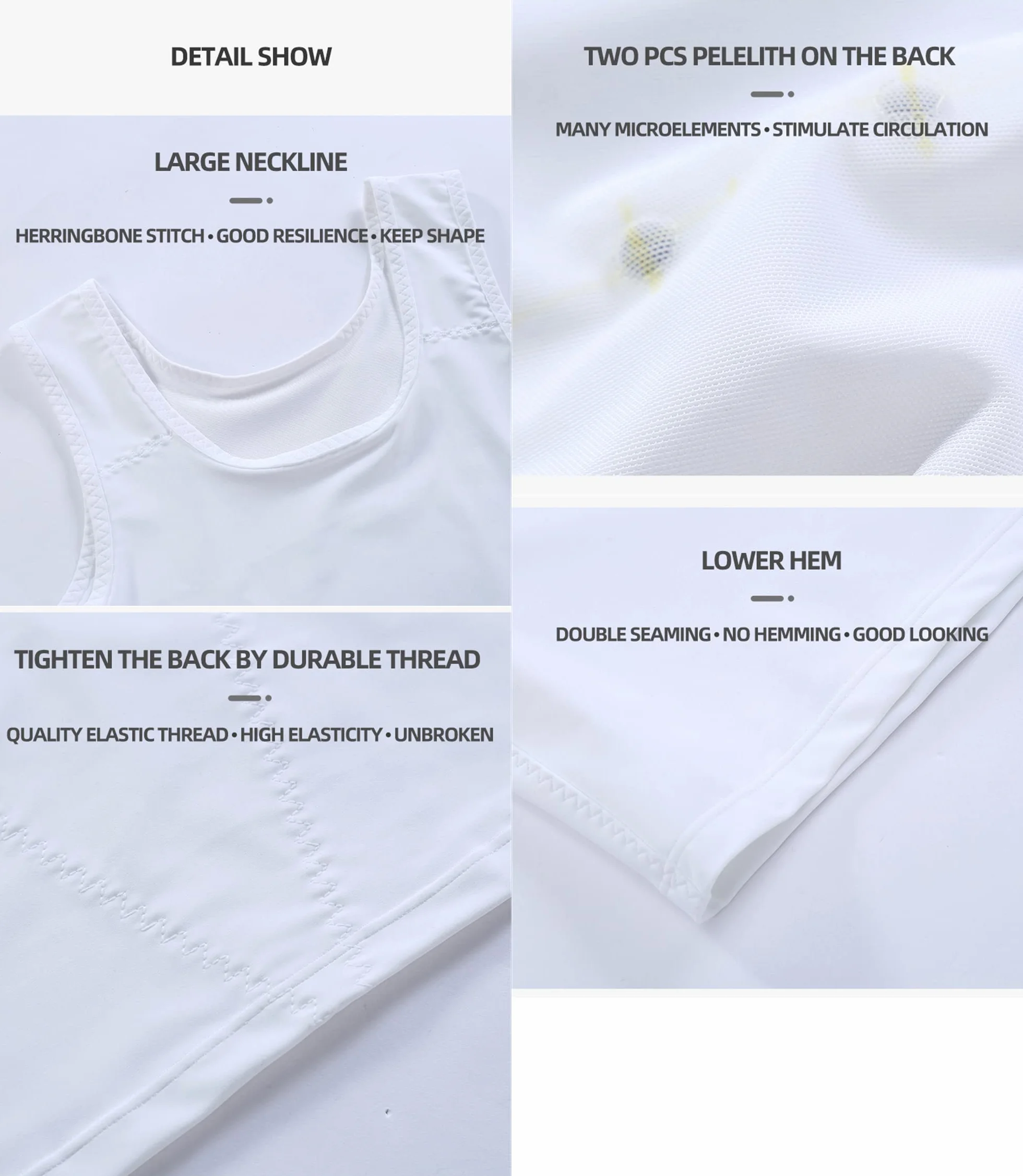 BaronHong Męski ukryty ginekomastia sweter kompresja wyszczuplający podkoszulek męski gorset tank top S Niebieski