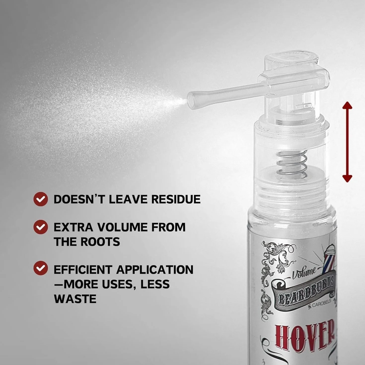 Beardburys Puder do stylizacji włosów Hover dla mężczyzn, matowy, nadaje objętość i teksturę, długie, naturalne uniesienie nasady, cienkie włosy, brak produktu, 12 g