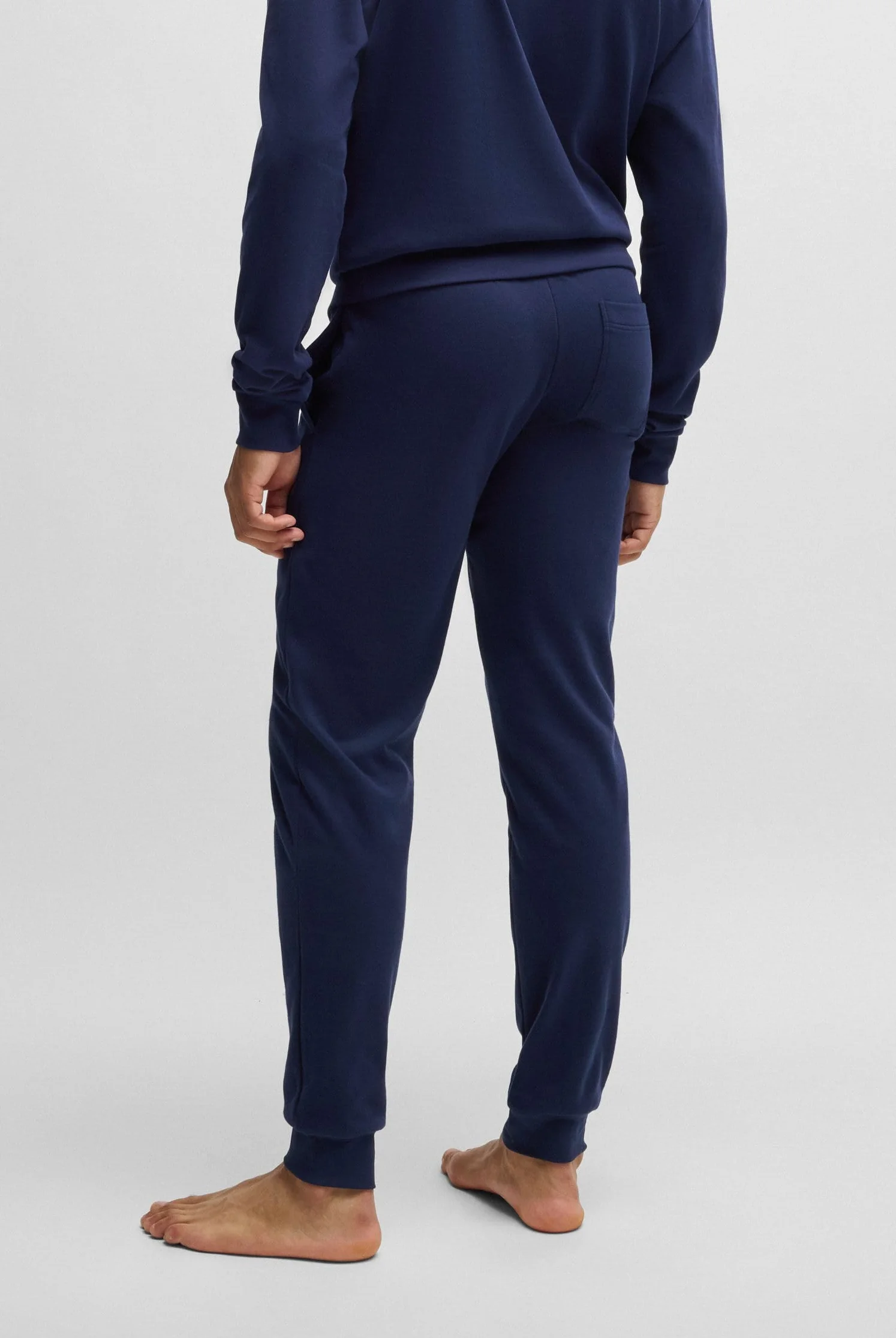 HUGO Srebrne Spodnie Z Logo - Spodnie Loungewear_Pant Mężczyźni
