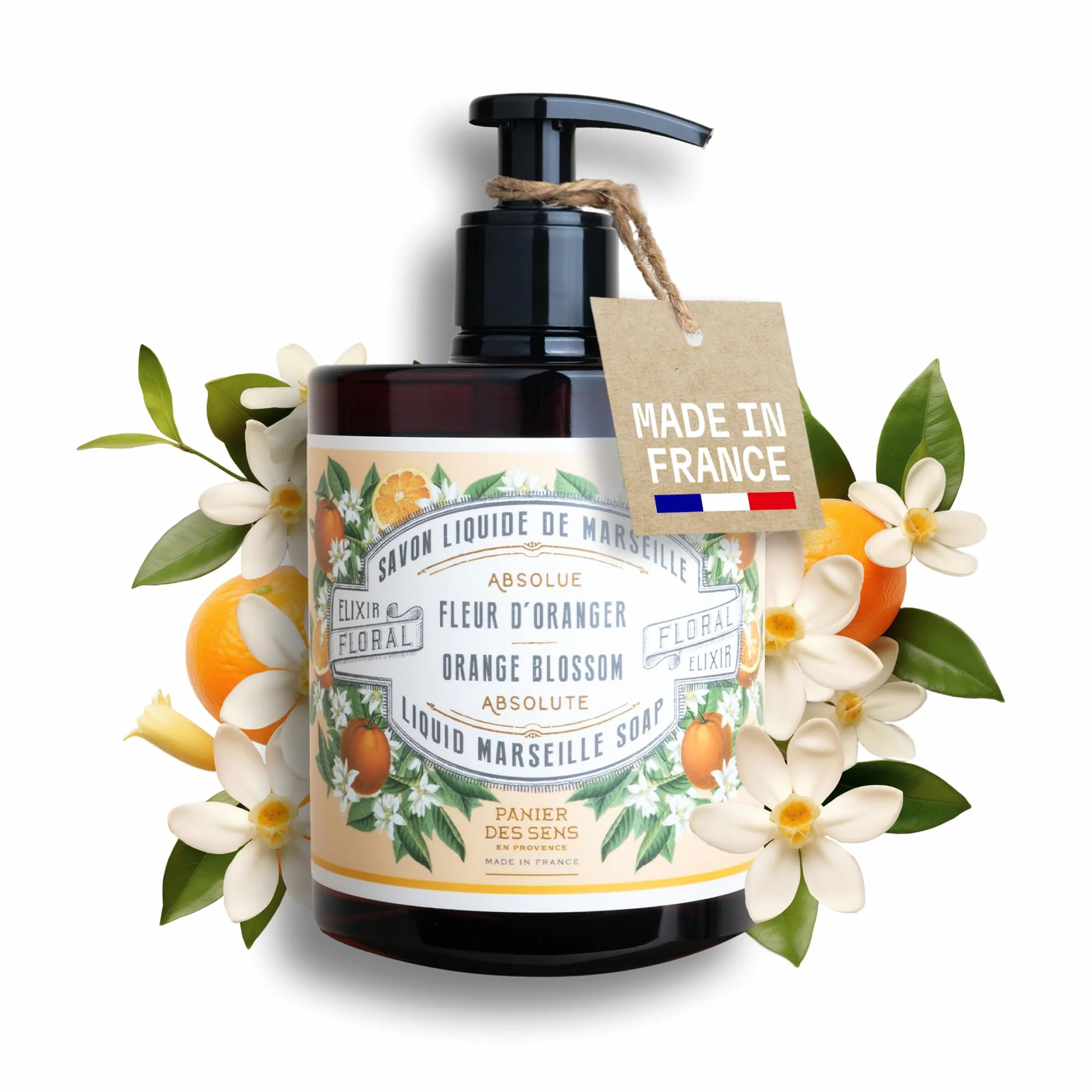 Panier des Sens Mydło w płynie z Marsylii Fleur d'Oranger do rąk 96% naturalne oliwa kokos