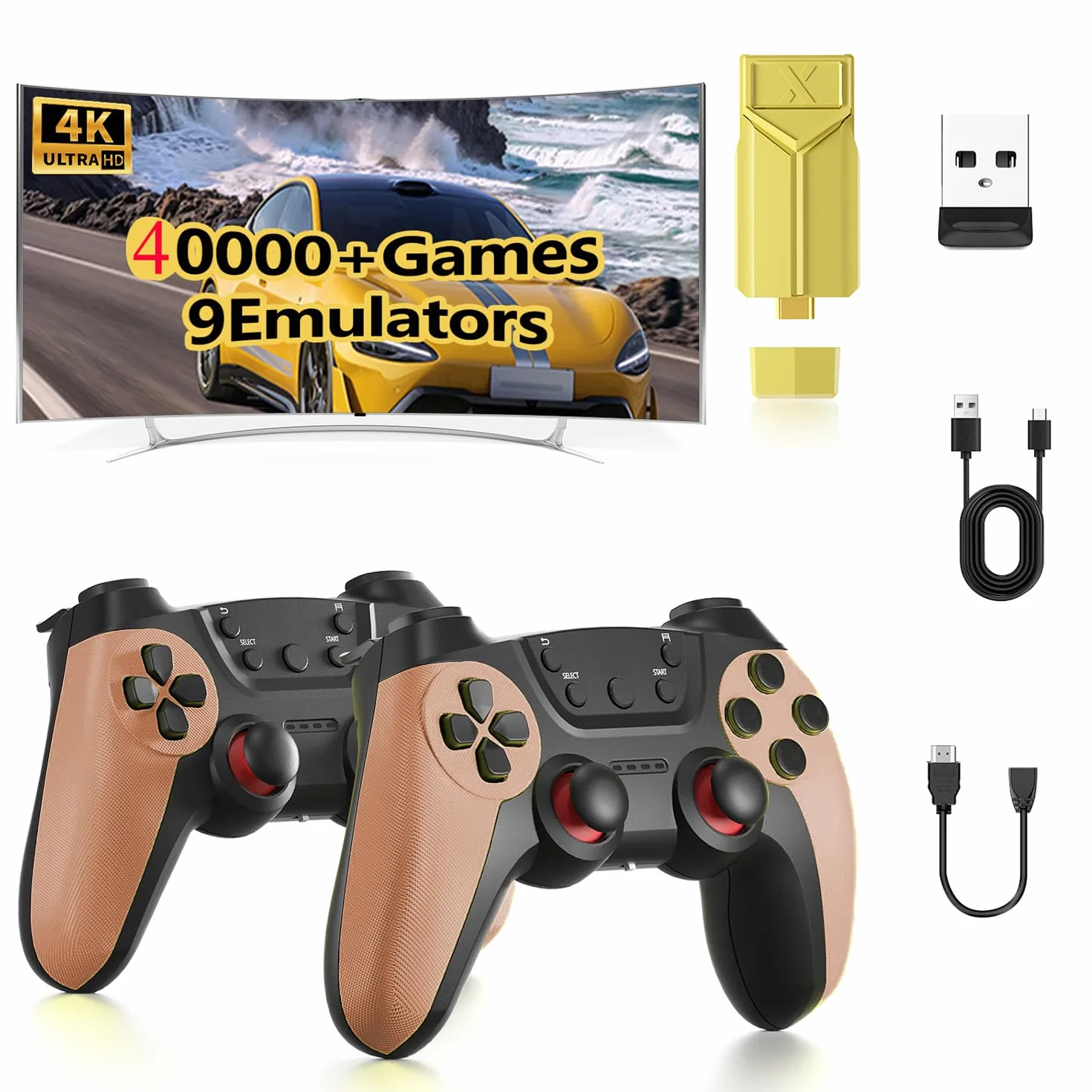 50 000 bezprzewodowych gier retro, retro konsola do gier, wyjście urządzenia wyświetlającego telewizor HD HDMI, powrót do klasycznej gry wideo Plug and Play, konkurencyjne podwójne kontrolery premium
