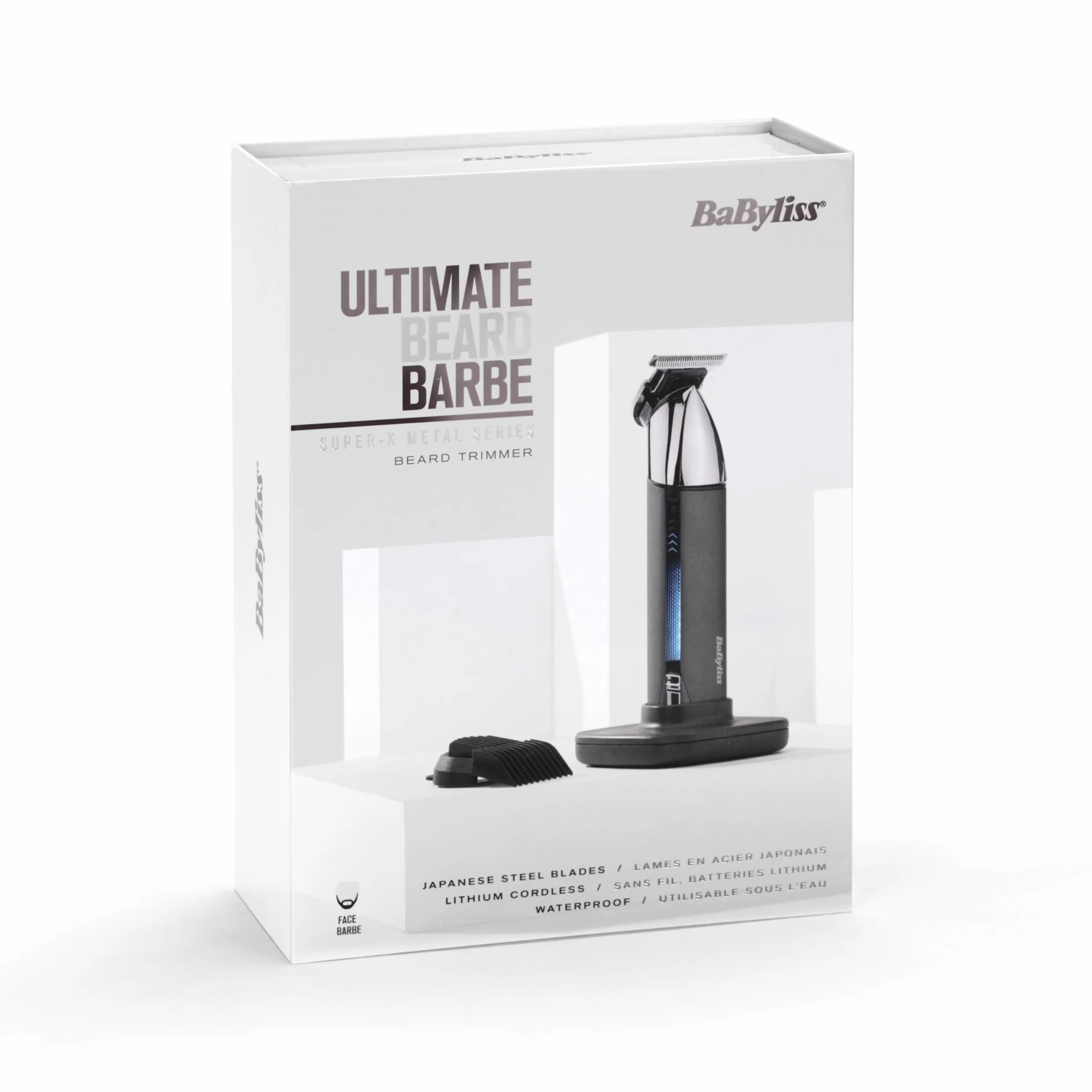 BaByliss Super‑X Trymer do Brody i Zarostu – Profesjonalne narzędzie z japońskim stalowym ostrzem T skeleton, wyświetlacz cyfrowy, bateria litowo‑jonowa, 5 h pracy bezprzewodowej, wodoodporny, T996E