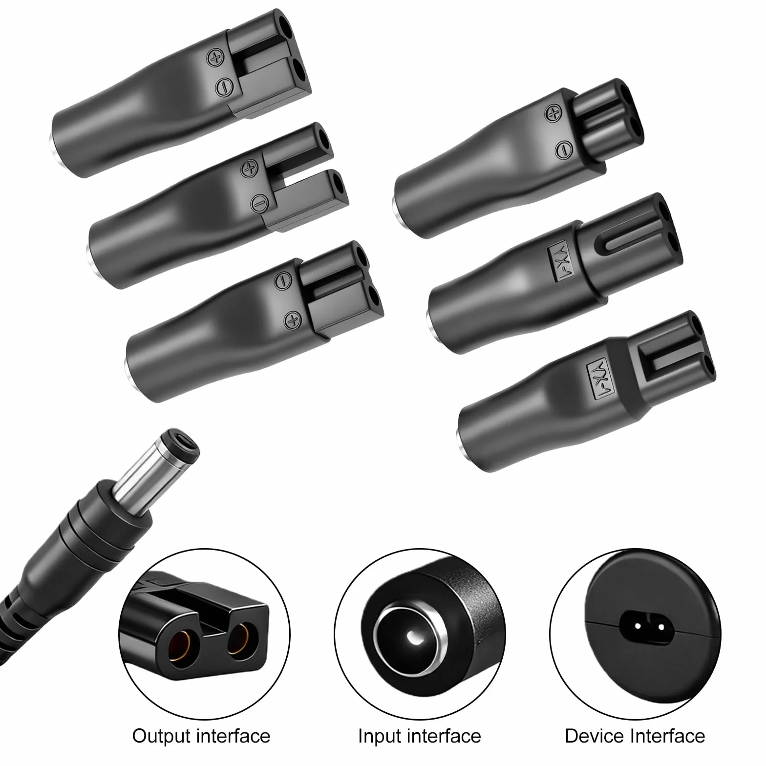 Flintronic Uniwersalny przewód USB, kabel ładujący 5V z 6 złączami, zasilacz ładowarka do Philips Norelco 7000/5000/3000/QT/QS/AT/PT/QG/BG/HQ/RQ/XL/XLCC/X/HS/QC Seria, kabel do golarki