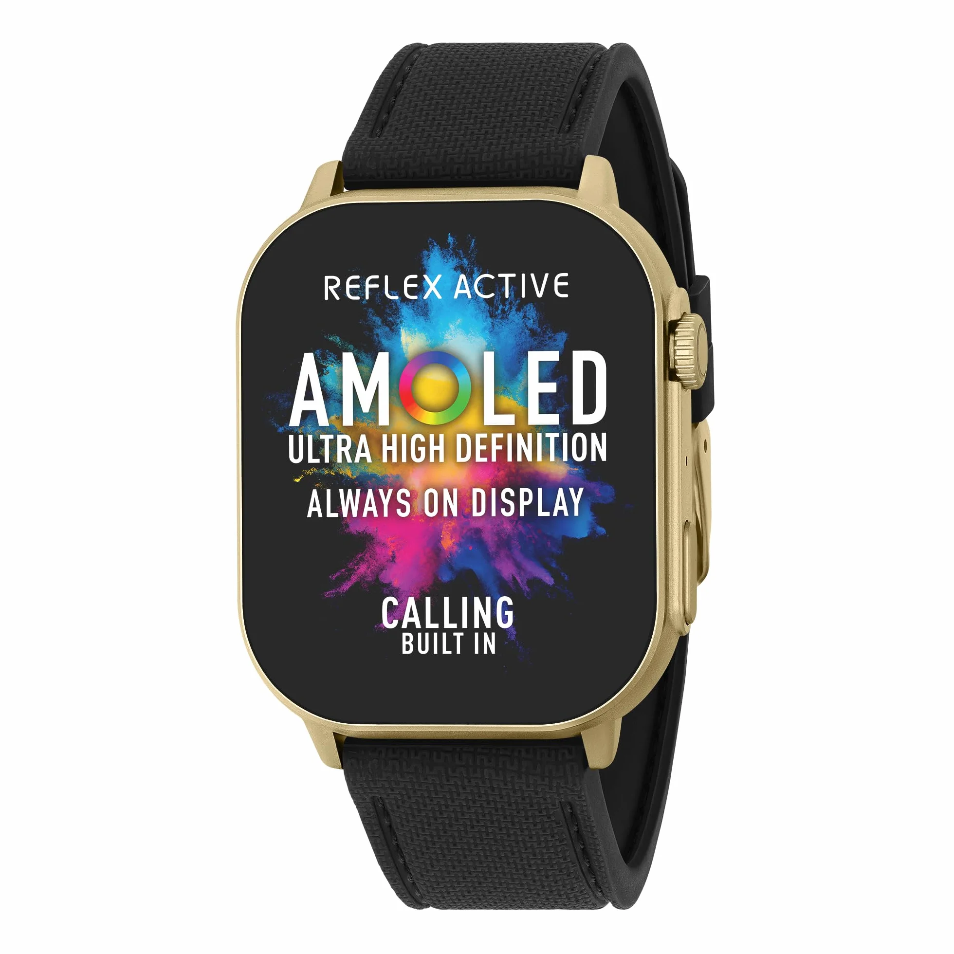 Reflex Active Inteligentny zegarek Amoled serii 29 z ekranem dotykowym 2,04'', pulsometrem, tlenem we krwi, wodoszczelnością IP68, śledzeniem aktywności, czarnym paskiem do iOS + Android