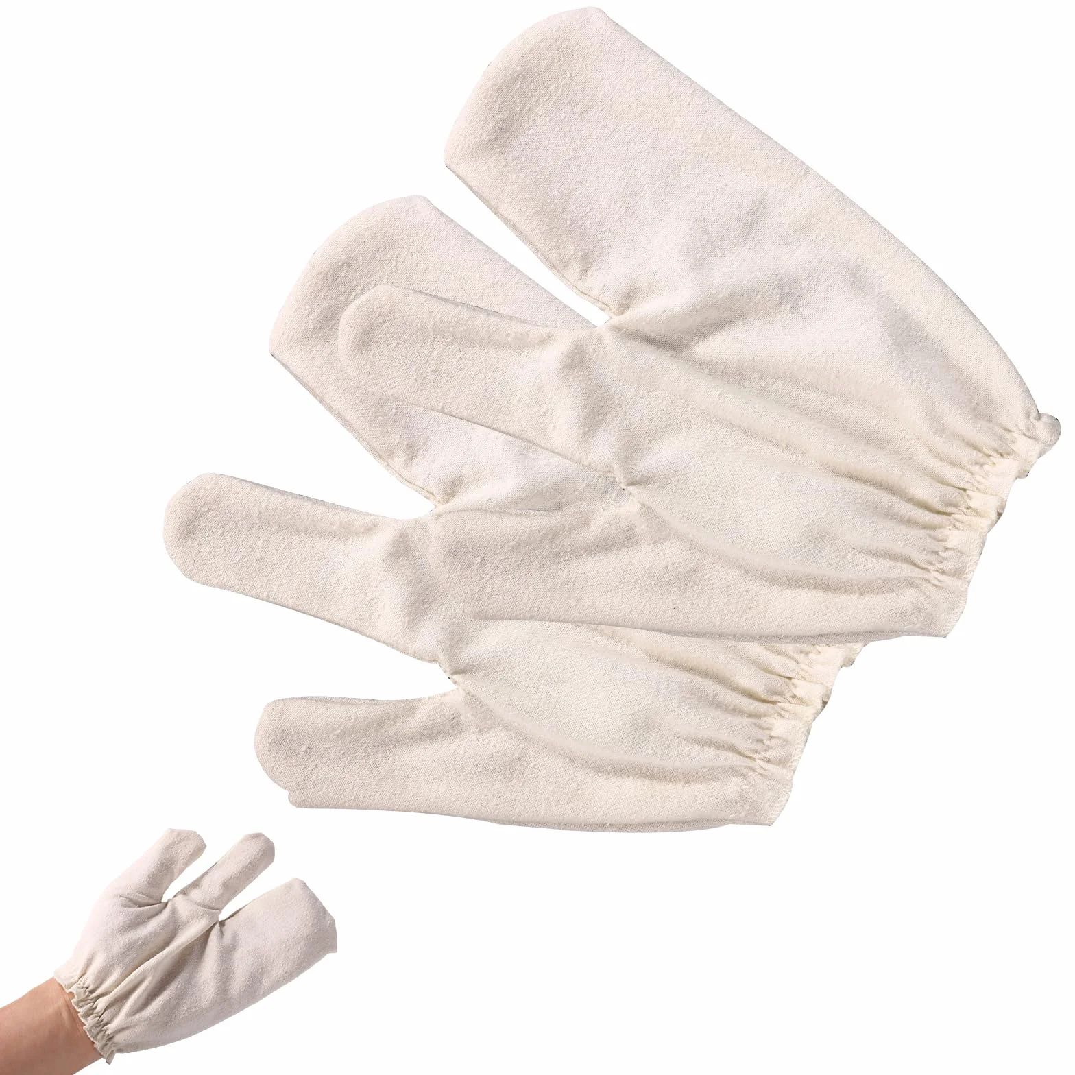 Lyreh Surowe Jedwabne Rękawiczki, Garshana Ayurvedic Massage Gloves z Elastycznymi Opaskami na Nadgarstki do Peelingu Ciała i Szczotkowania na Sucho Wielokrotnego Użytku Przyjazne Skóry (Beżowe)