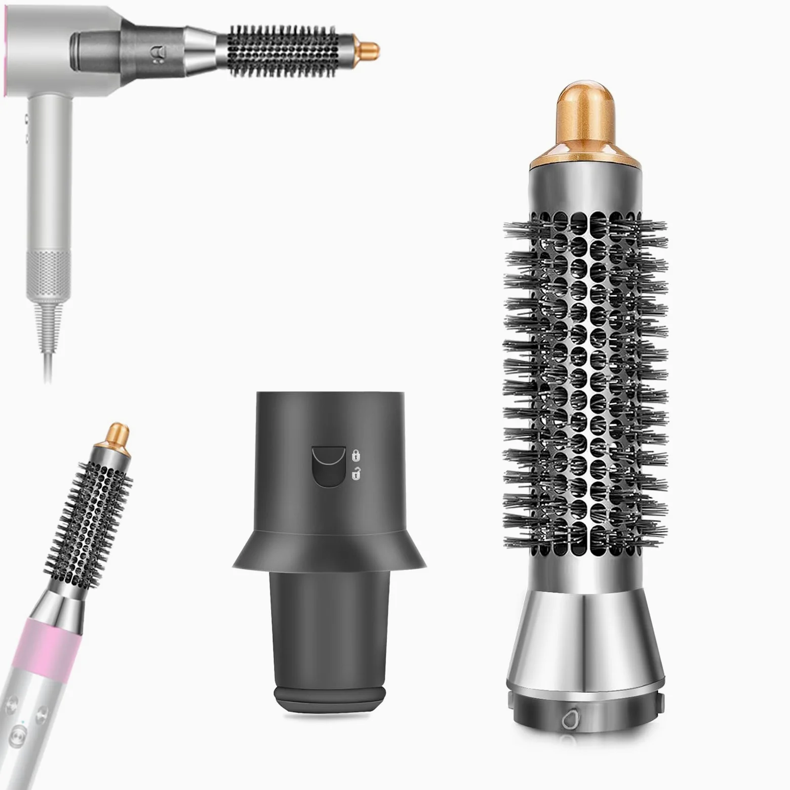 Chuancheng 20 mm mała okrągła szczotka i adapter do suszarki do włosów Dyson Supersonic HD01 HD02 HD03 HD04 HD08 nasadka do Dyson Airwrap HS01/HS05