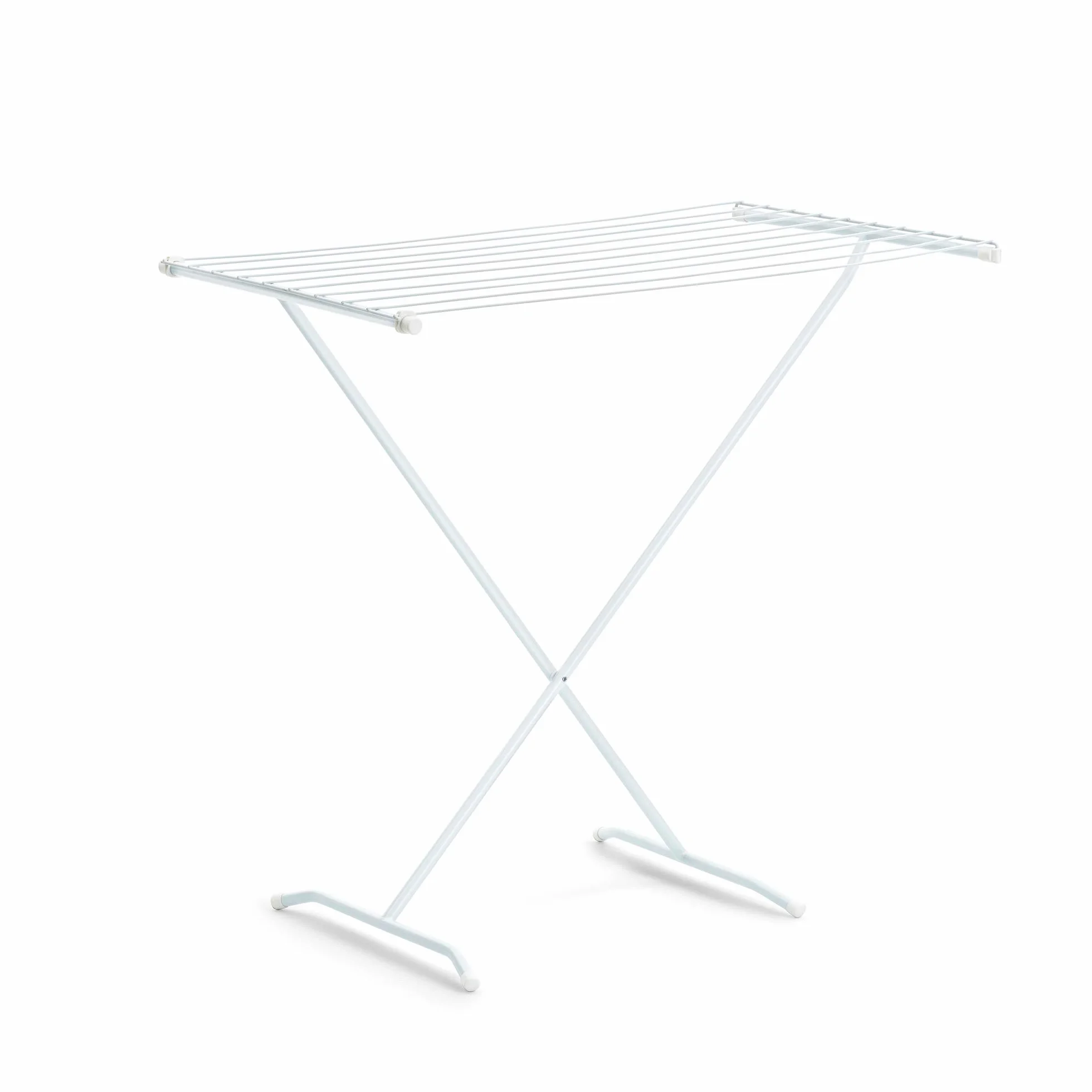 Rayen 0033.11 stal | linka do suszenia prania 10 m | składana suszarka na pranie | do wewnątrz i na zewnątrz | stopowa, matowa biel, 90 x 53,5 x 82 cm