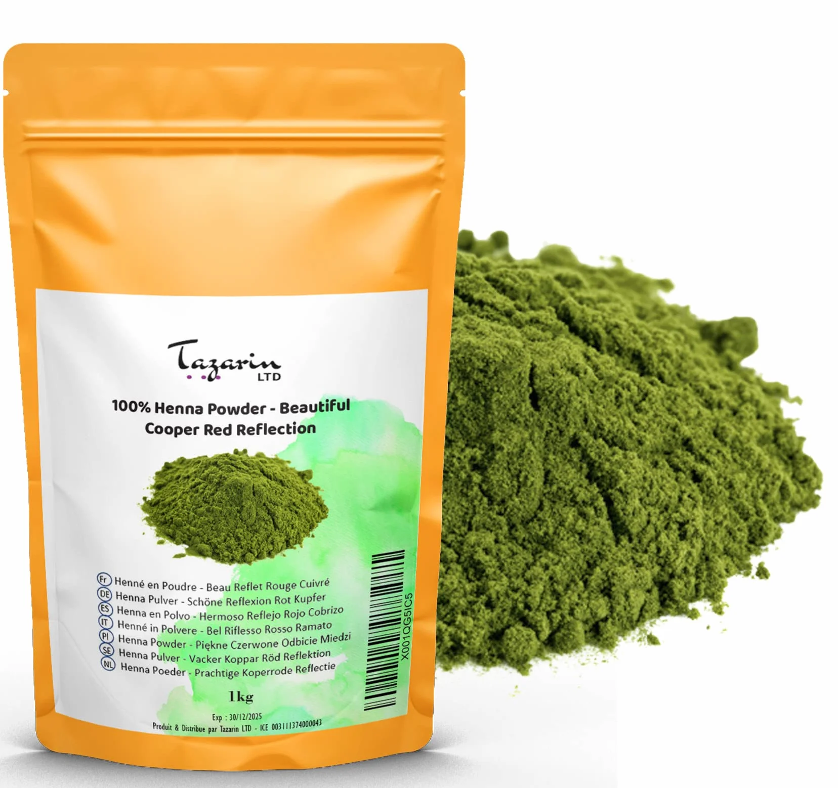 Henna w proszku 1kg naturalna miedziana czerwona farbowanie włosów 100% czysta bez dodatków