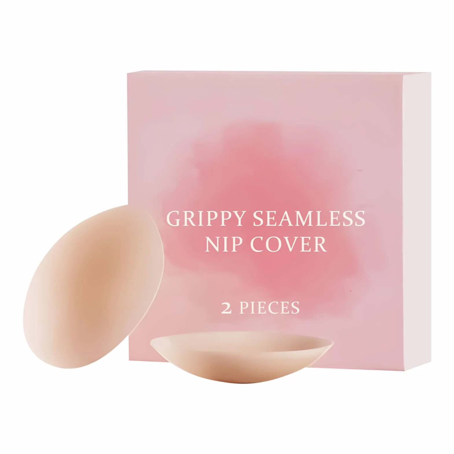 Nipple Covers for Women, Breast Lift Tape, Sweatproof Adhesive Bra, Invisible Sticky Inserts, Ideal for Backless Dresses, Plunging Necklines, Cosplay, Halter Top, Weddings, 8.5x8.5cm Silicone