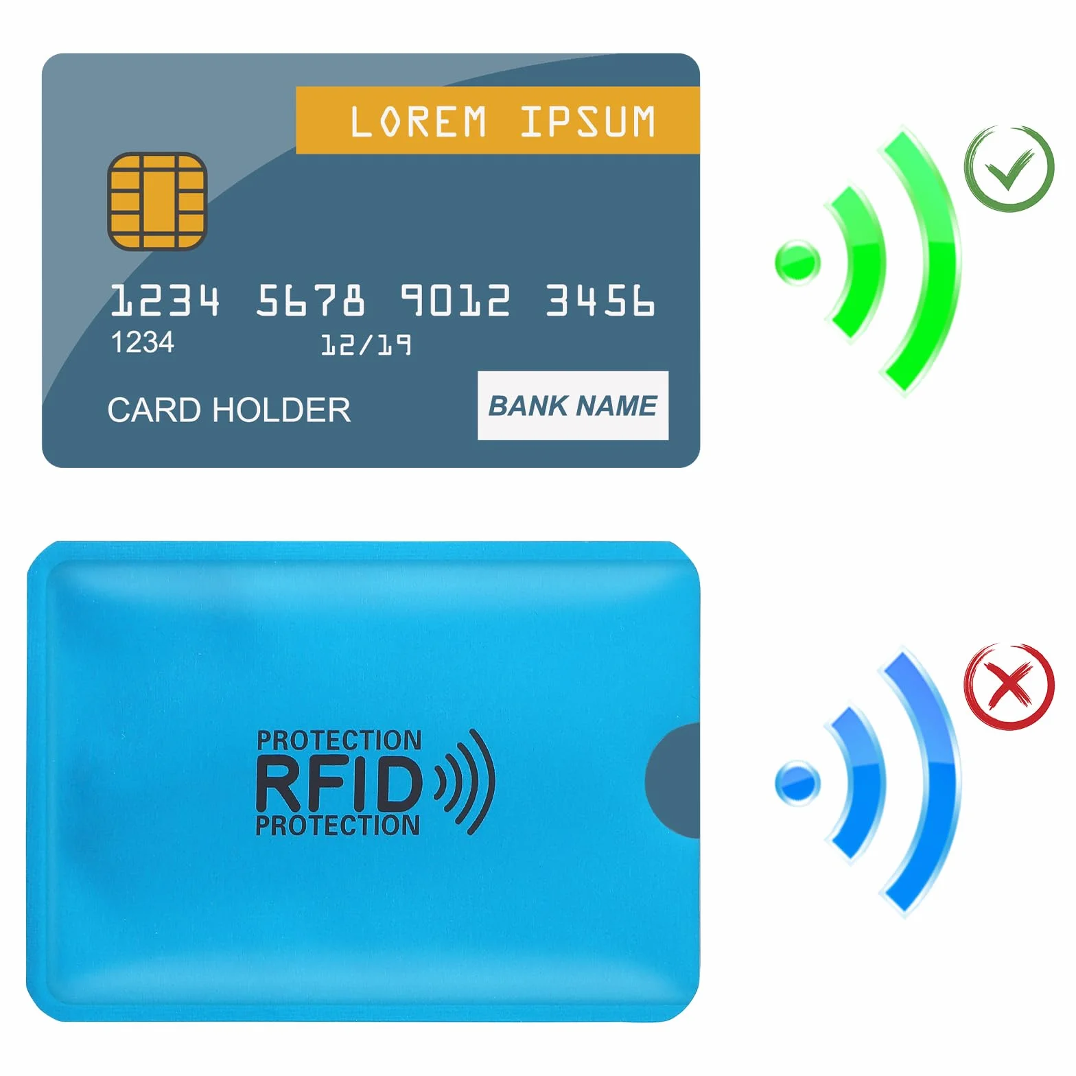 Prasacco Etui blokujące RFID, etui na karty kredytowe, etui na karty RFID, ochraniacze na dowód osobisty, etui na karty kredytowe, dla kobiet i mężczyzn, 9 szt